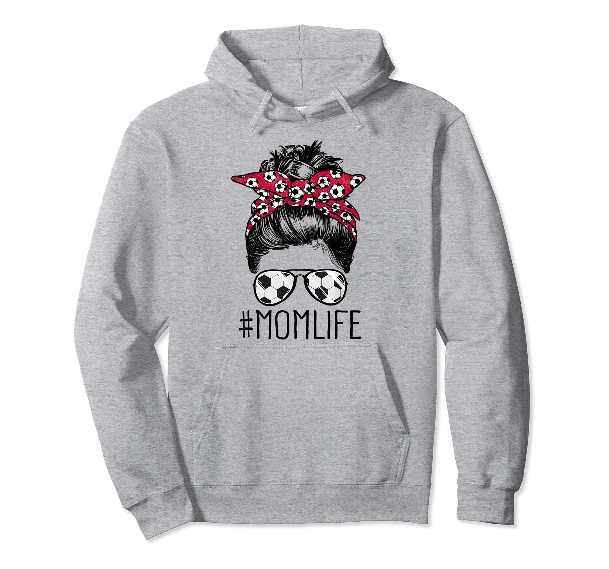 Soccer Mom Funny Soccer Ball Glasses Bow Hoodie - Minimalist Print Unisex - T-Shirt, Sweatshirt, Hoodie