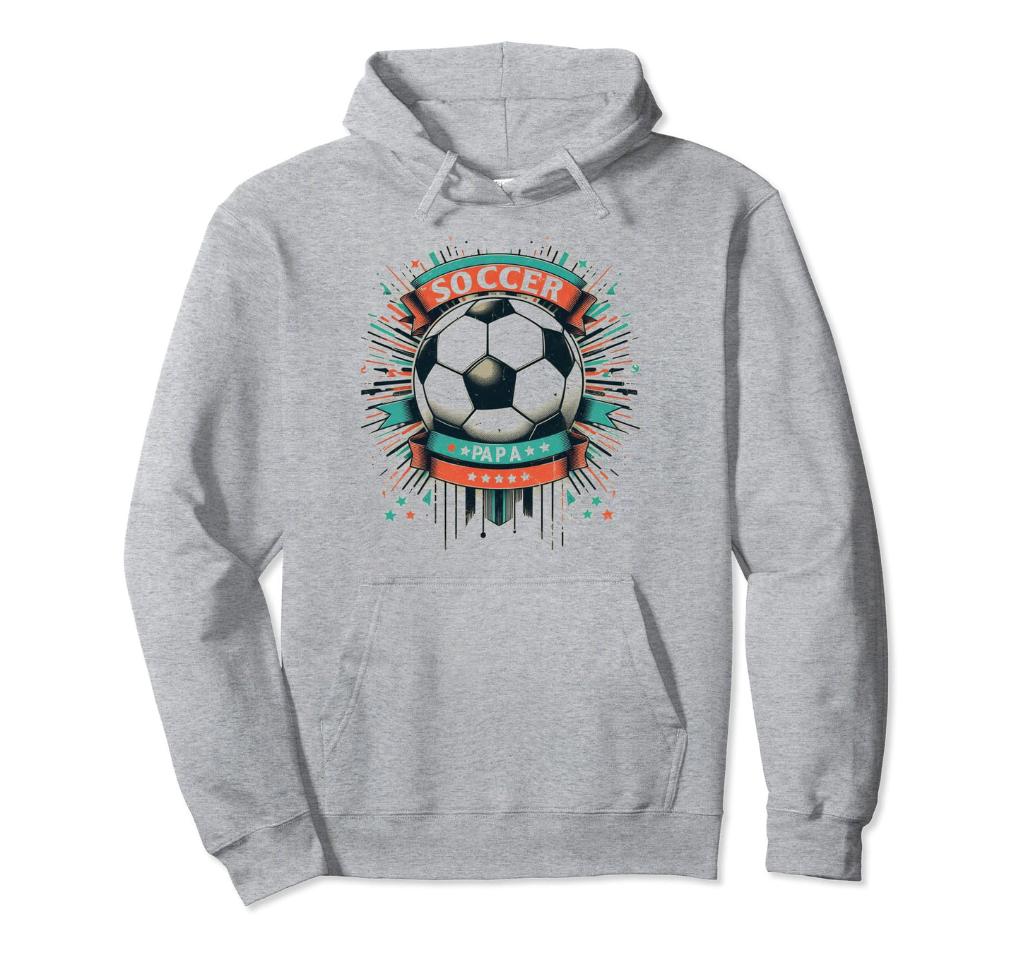 Soccer Papa Family Matching Dad Hoodie - Novelty Apparel for Adults - T-Shirt, Sweatshirt, Hoodie