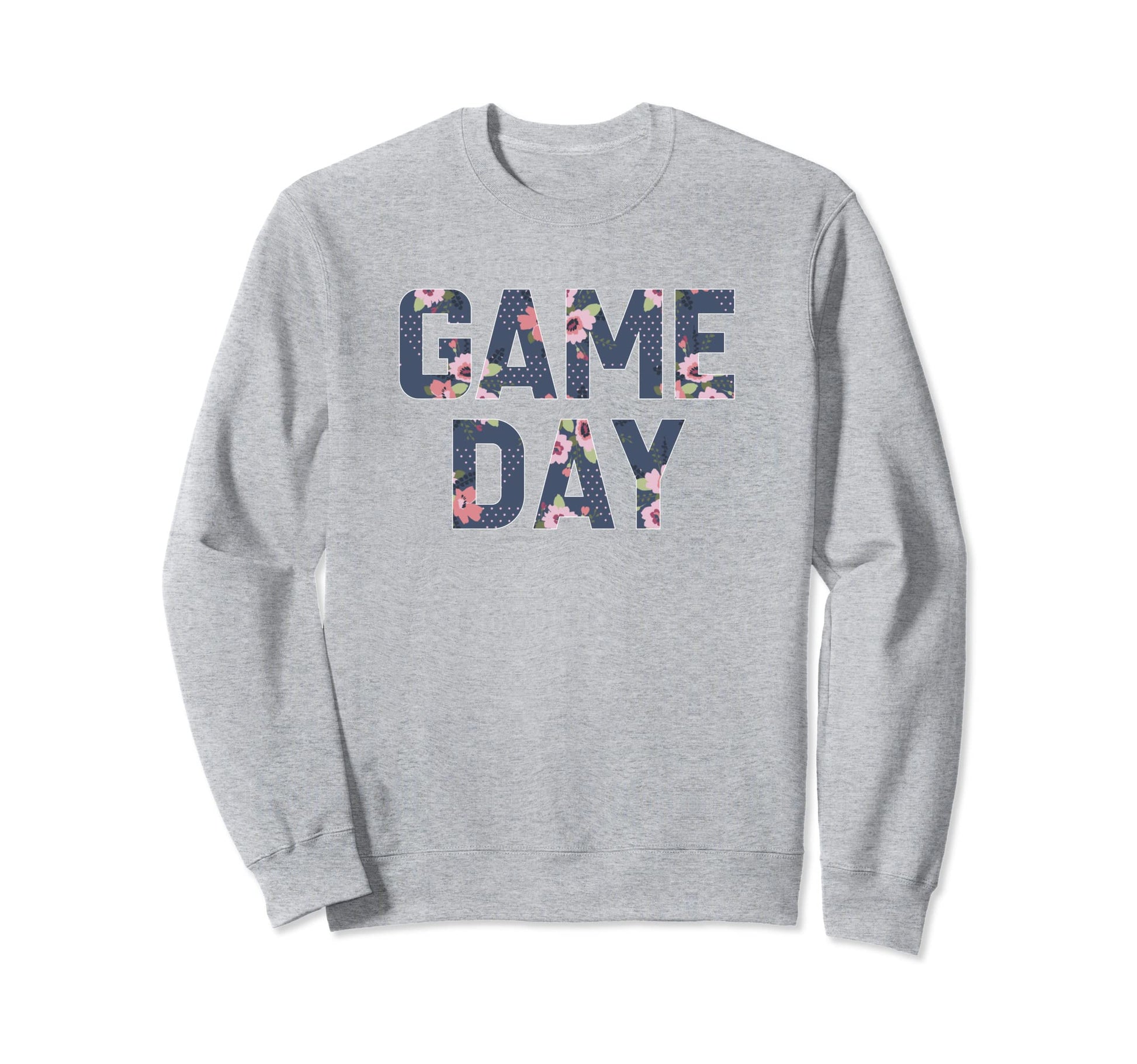 Game Day Spirit Blue Floral Sports Sweatshirt - Graphic Print Men Women - T-Shirt, Sweatshirt, Hoodie