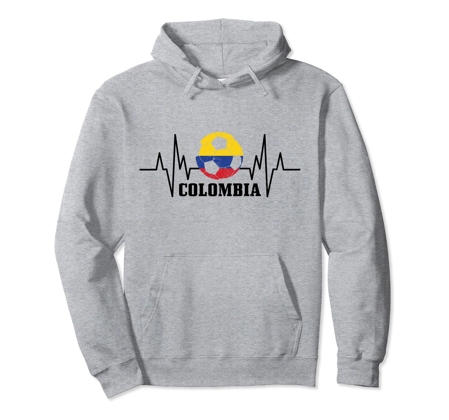 Colombia Heartbeat Colombian Flag Fan Hoodie - Graphic Print for Adults - T-Shirt, Sweatshirt, Hoodie