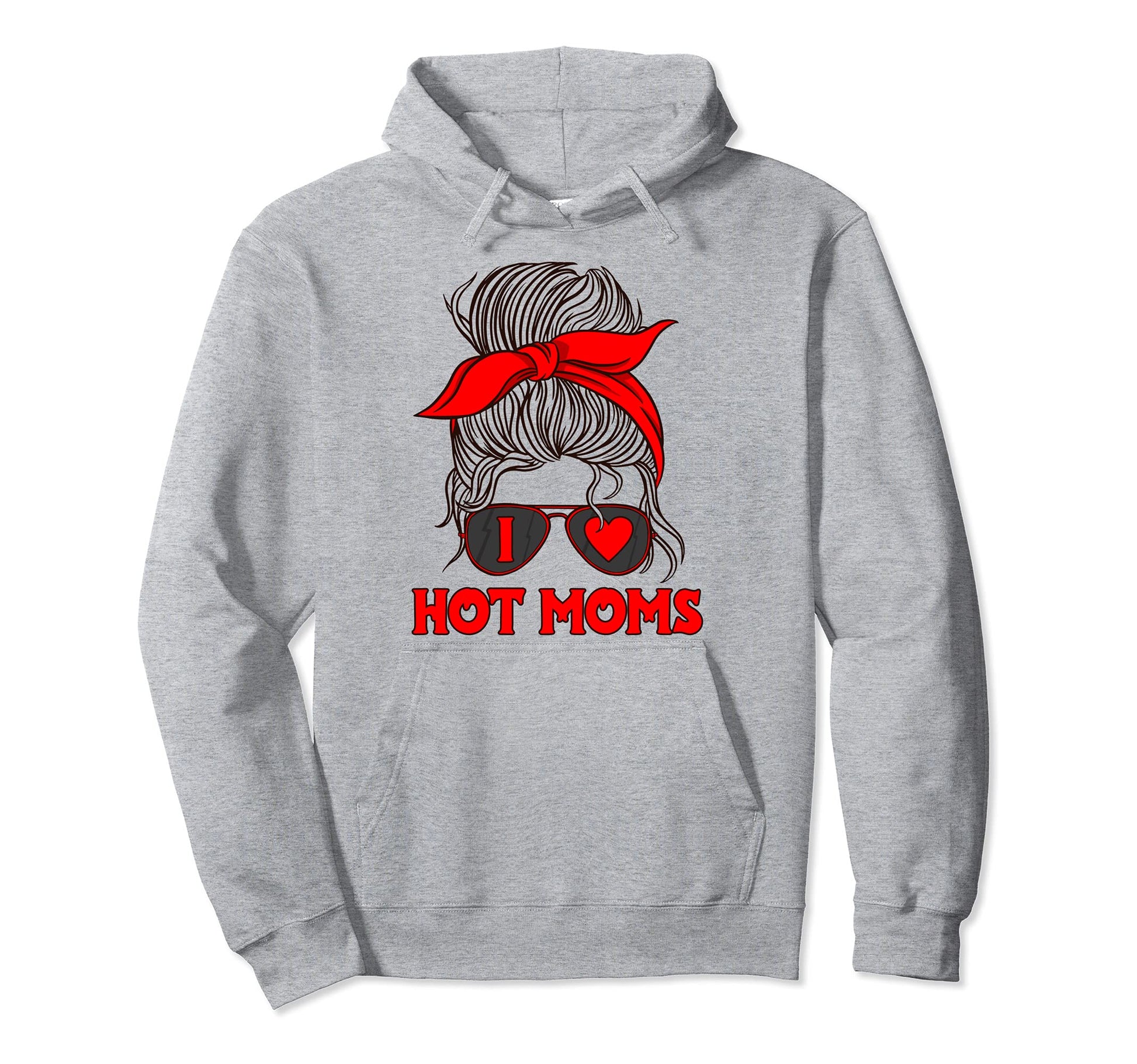 I Heart Hot Moms Single Father Dad I Hoodie - Minimalist Print for Adults - T-Shirt, Sweatshirt, Hoodie