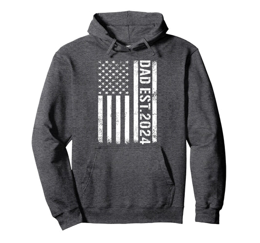 American Dad Est 2024 First Fathers Day Hoodie - Trendy Graphic Men Women - T-Shirt, Sweatshirt, Hoodie