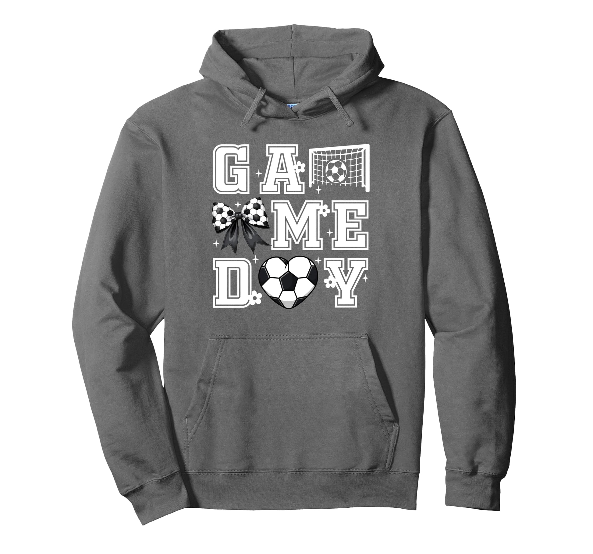Soccer Game Day Coquette Bow Funny Soccer Hoodie - Graphic Print Unisex - T-Shirt, Sweatshirt, Hoodie