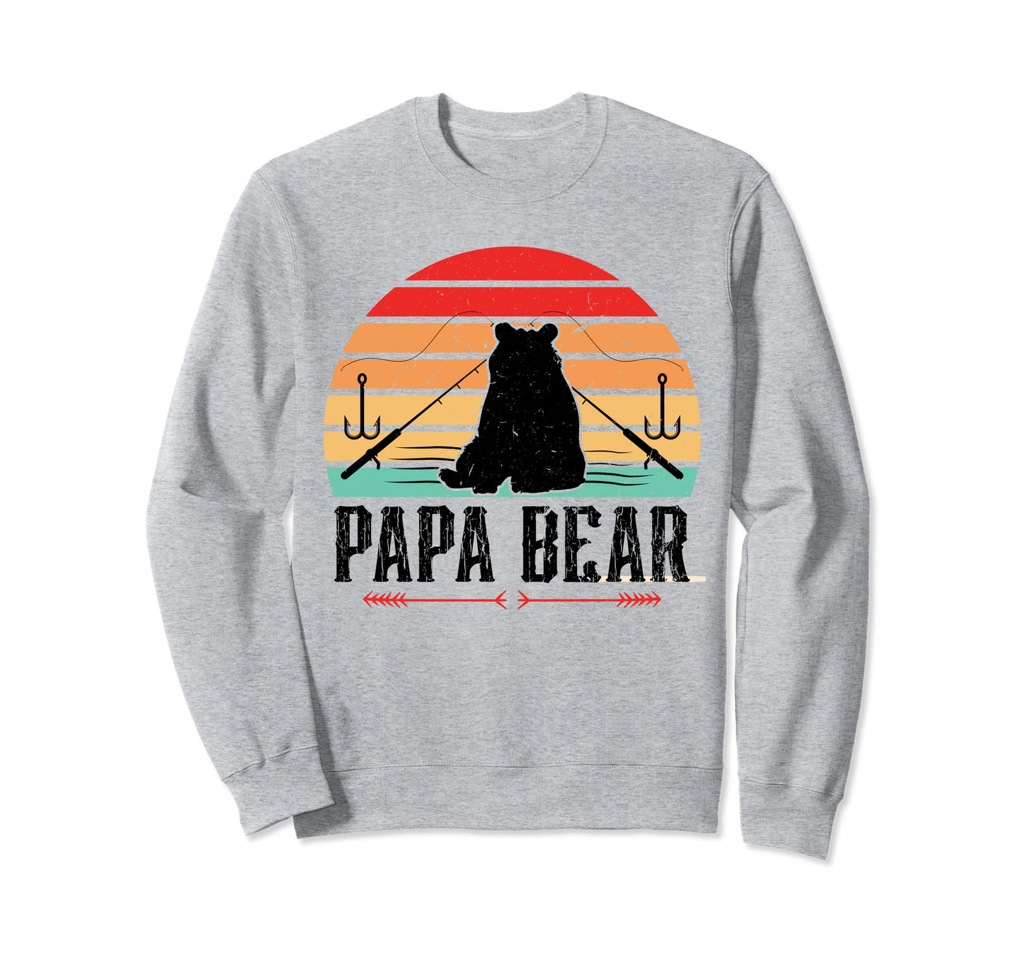 Papa Bear Dad Bear Fishing Sweatshirt - Unique Graphic for Adults - T-Shirt, Sweatshirt, Hoodie