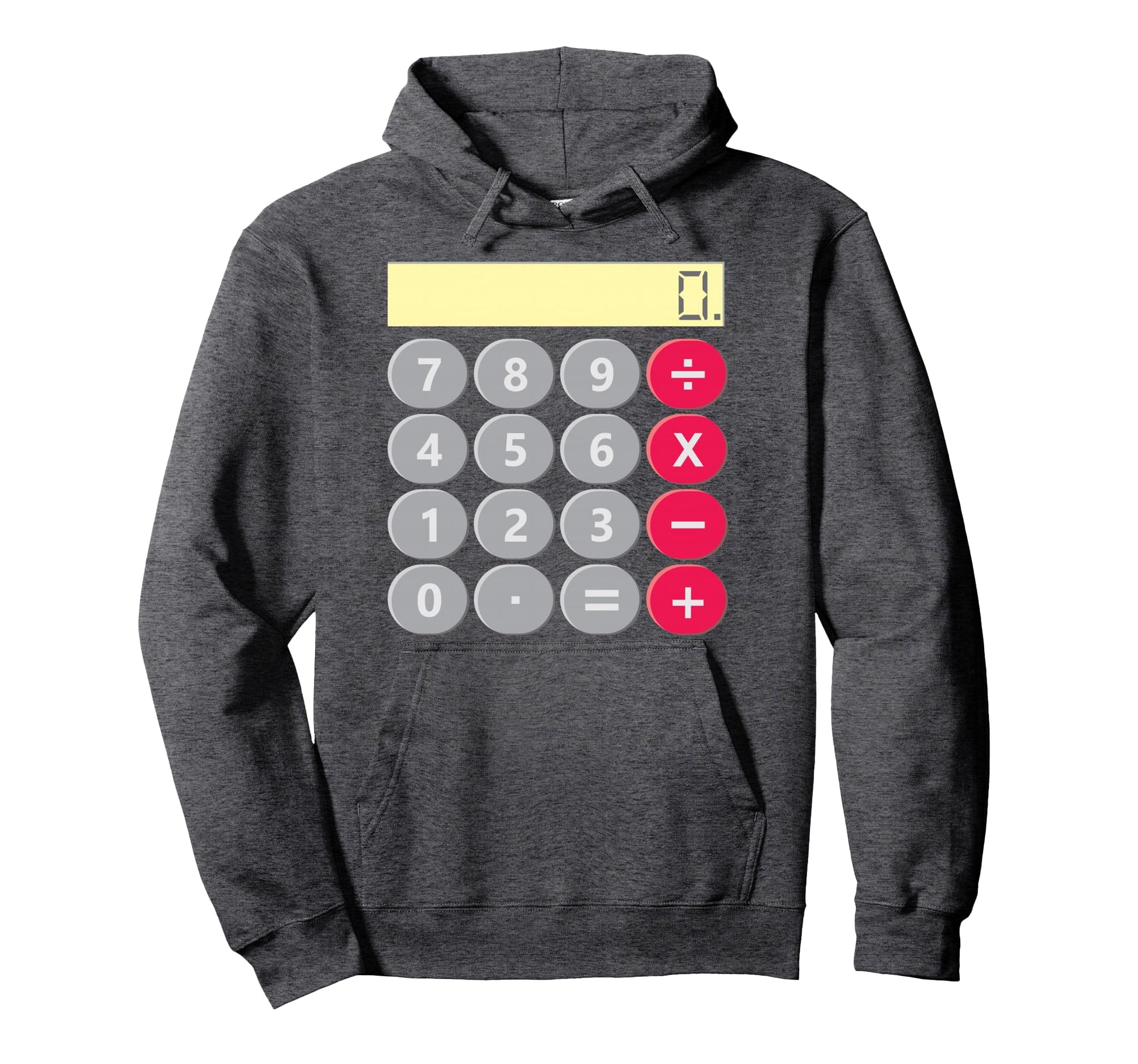 Calculator Costume Halloween Easy Hoodie - Graphic Print for Adults - T-Shirt, Sweatshirt, Hoodie