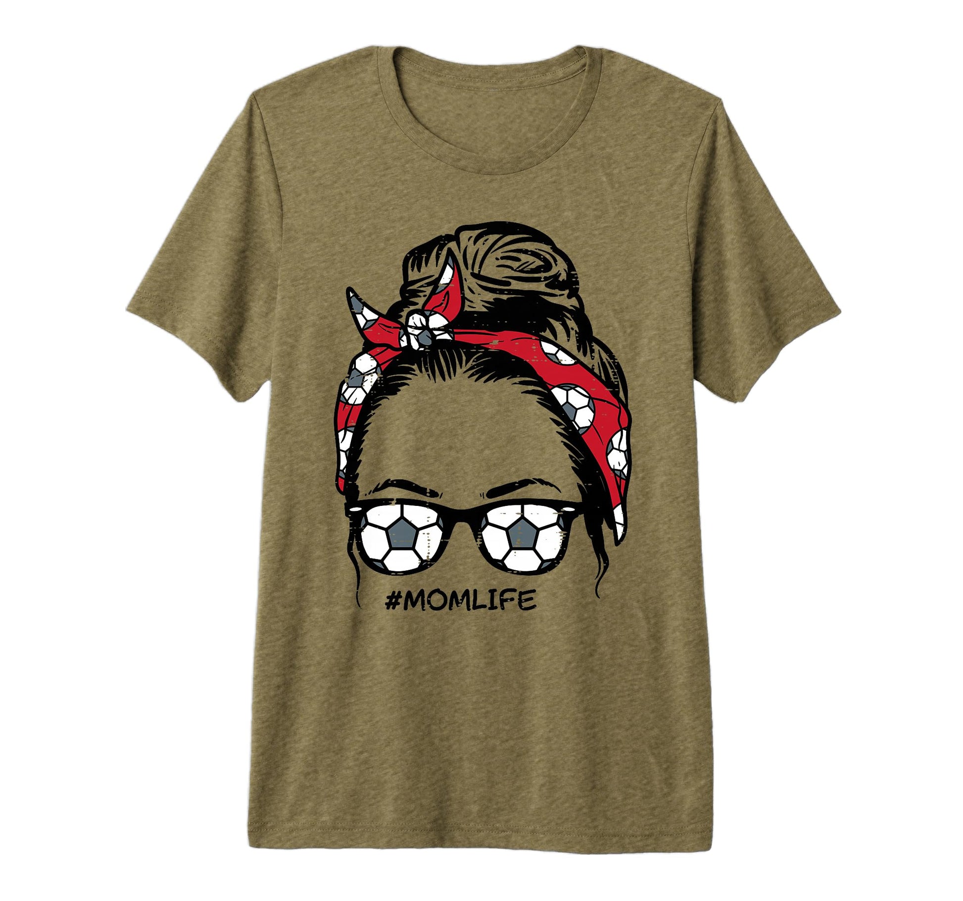 Soccer Bandana Sunglasses Mom Life T-Shirt - Novelty Apparel for Adults - T-Shirt, Sweatshirt, Hoodie