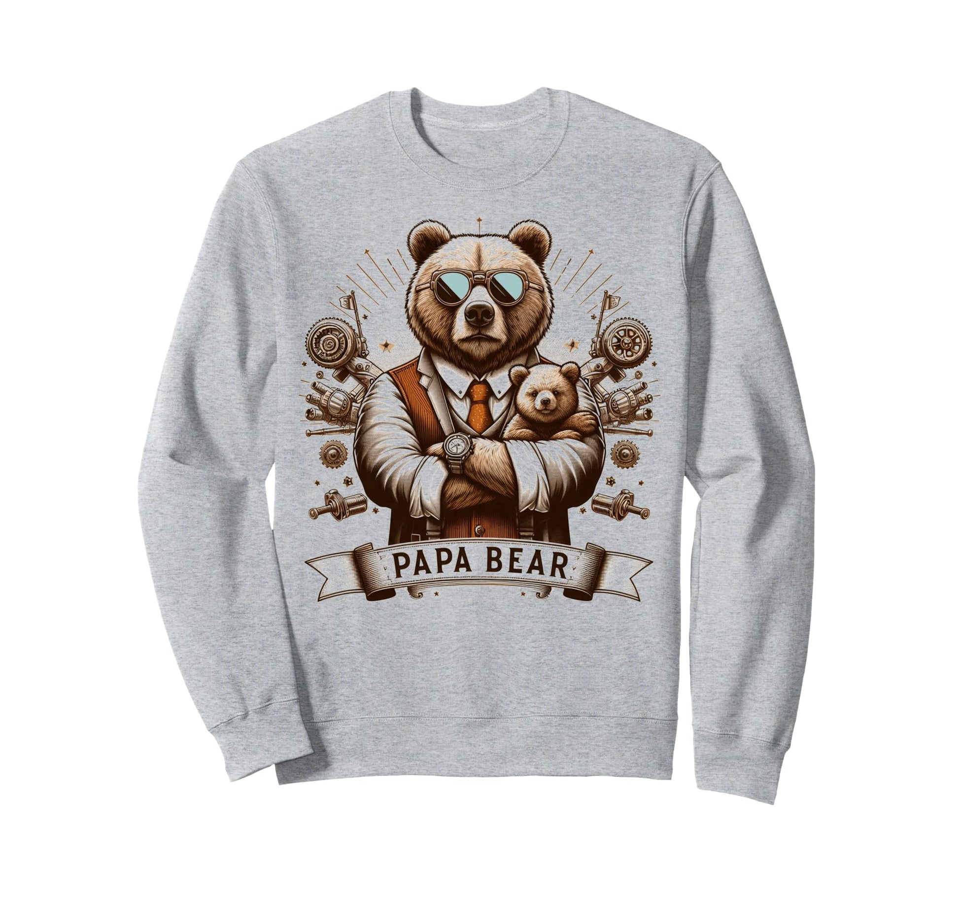 Papa Bear Funny Mechanic Bears Sweatshirt - Minimalist Print Men Women - T-Shirt, Sweatshirt, Hoodie