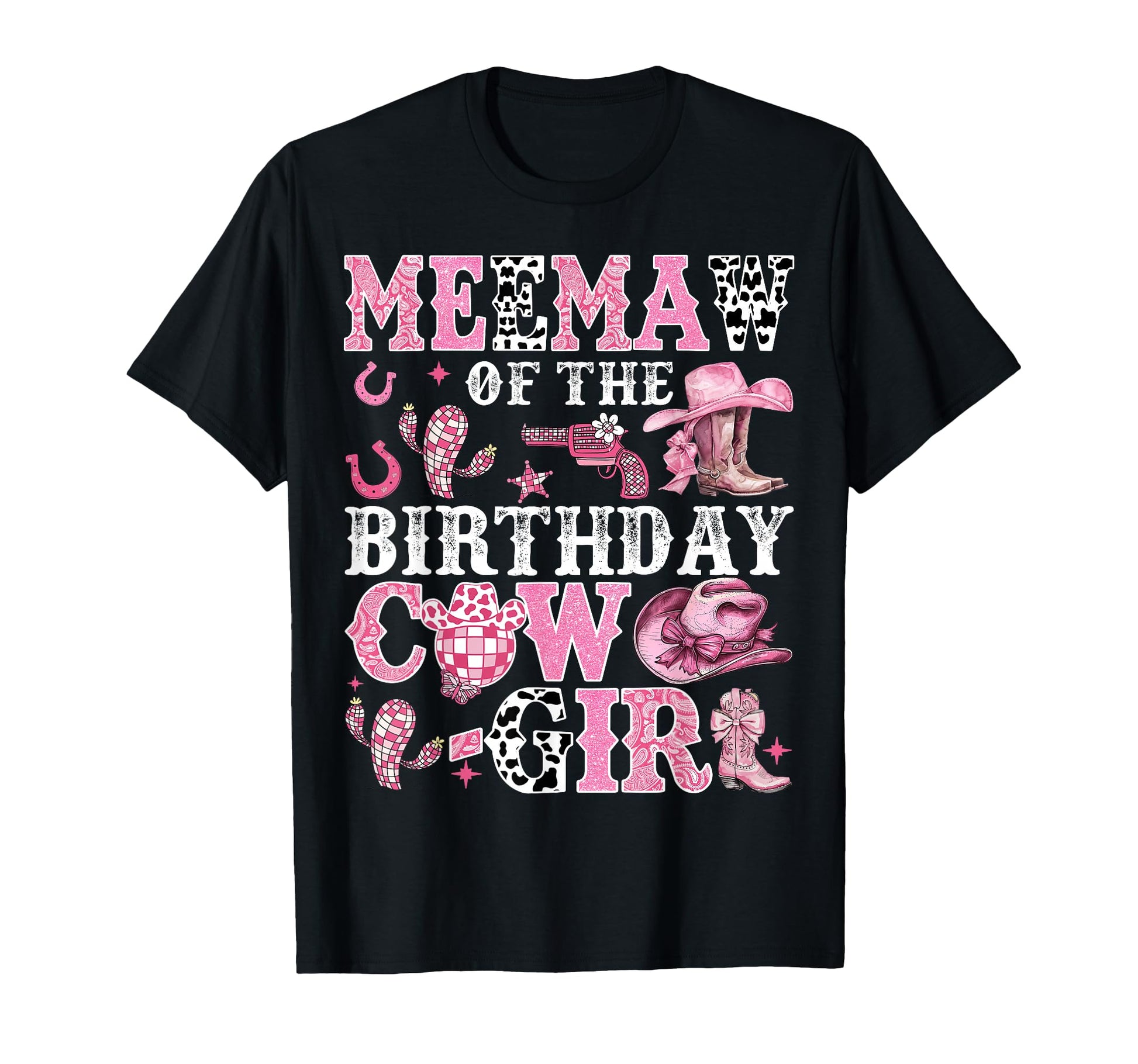 Meemaw Birthday Cow Rodeo Cow T-Shirt - Minimalist Print for Adults - T-Shirt, Sweatshirt, Hoodie
