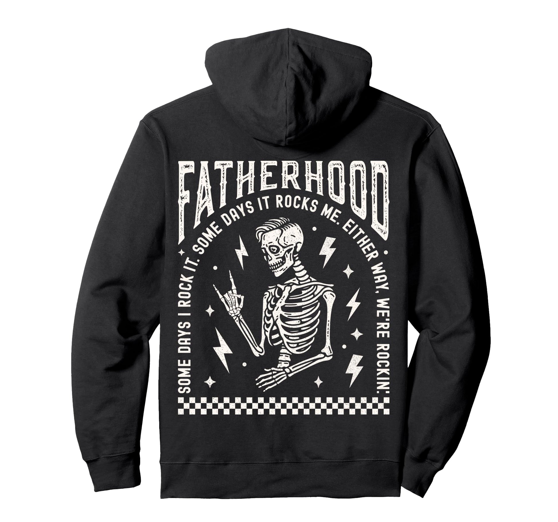 Fatherhood Skeleton Rock Dad Tour Fathers Hoodie - Streetwear Style Unisex - T-Shirt, Sweatshirt, Hoodie