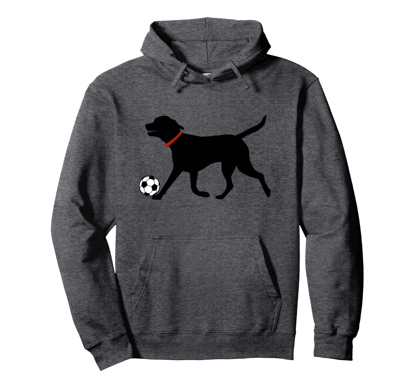 Labrador Retriever Play Soccer Black Hoodie - Unique Graphic for Adults - T-Shirt, Sweatshirt, Hoodie