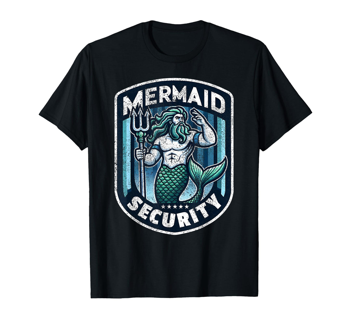 Mermaid Security Father Swimming T-Shirt - Trendy Graphic for Adults - T-Shirt, Sweatshirt, Hoodie