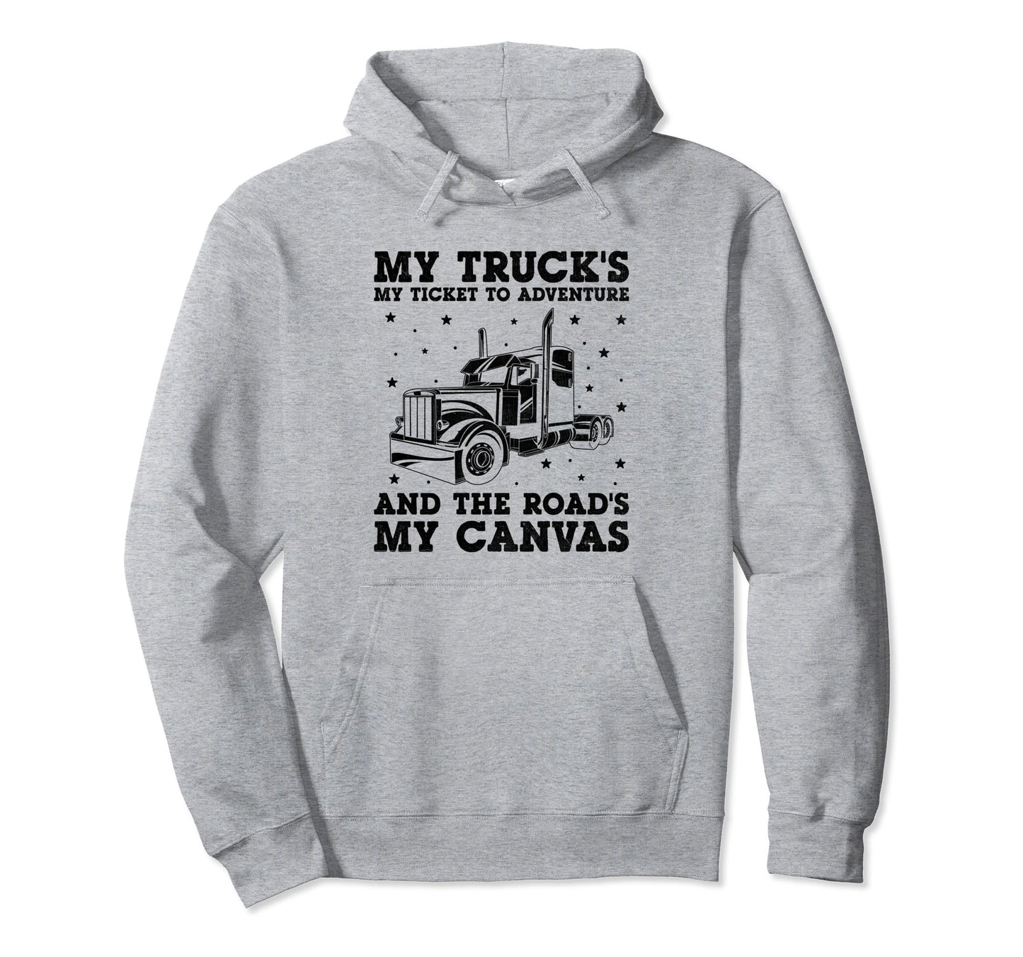 Trucker Driving Dad Trucker Father Truck Hoodie - Trendy Graphic Men Women - T-Shirt, Sweatshirt, Hoodie