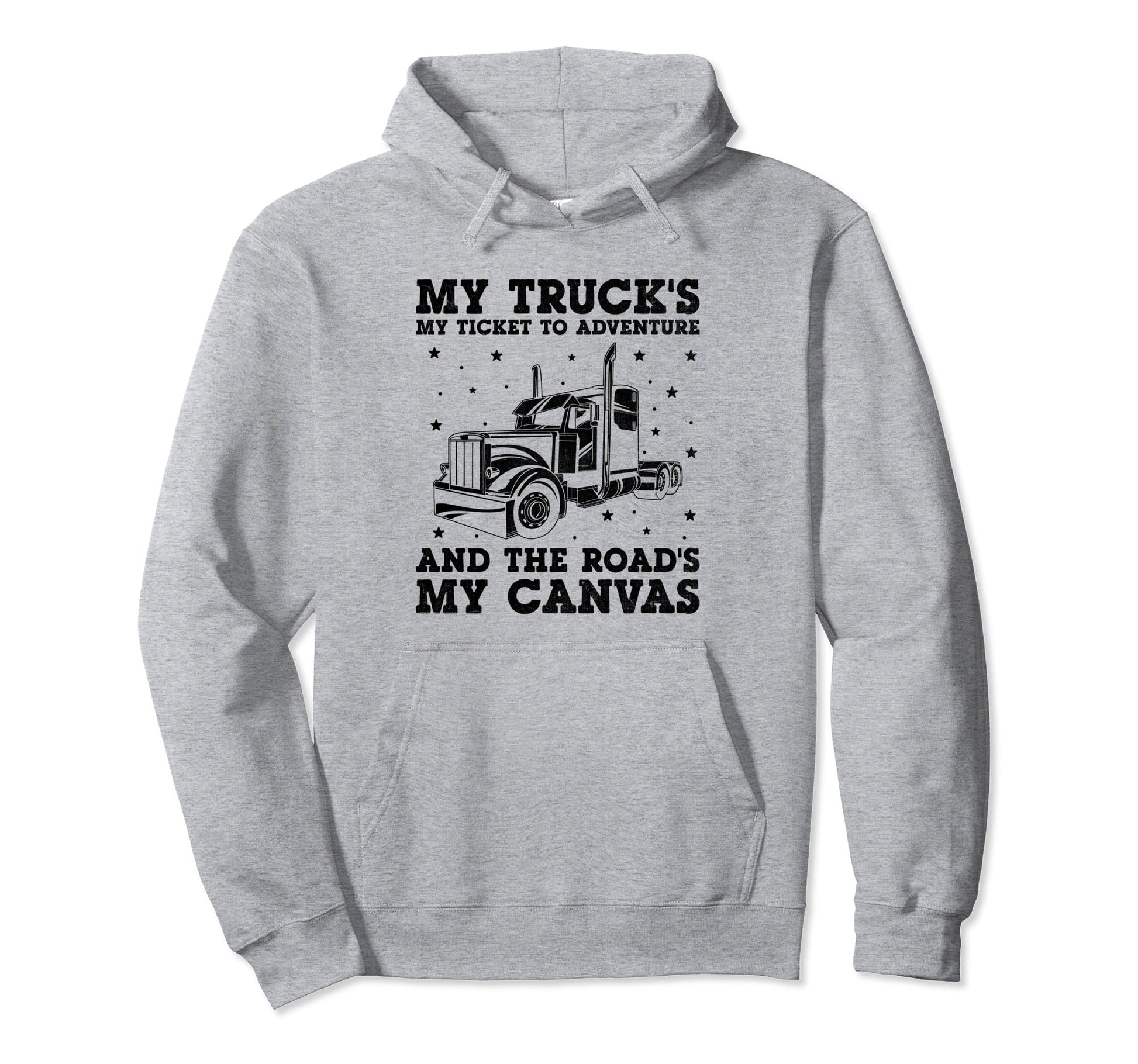 Trucker Driving Dad Trucker Father Truck Hoodie - Trendy Graphic Men Women - T-Shirt, Sweatshirt, Hoodie