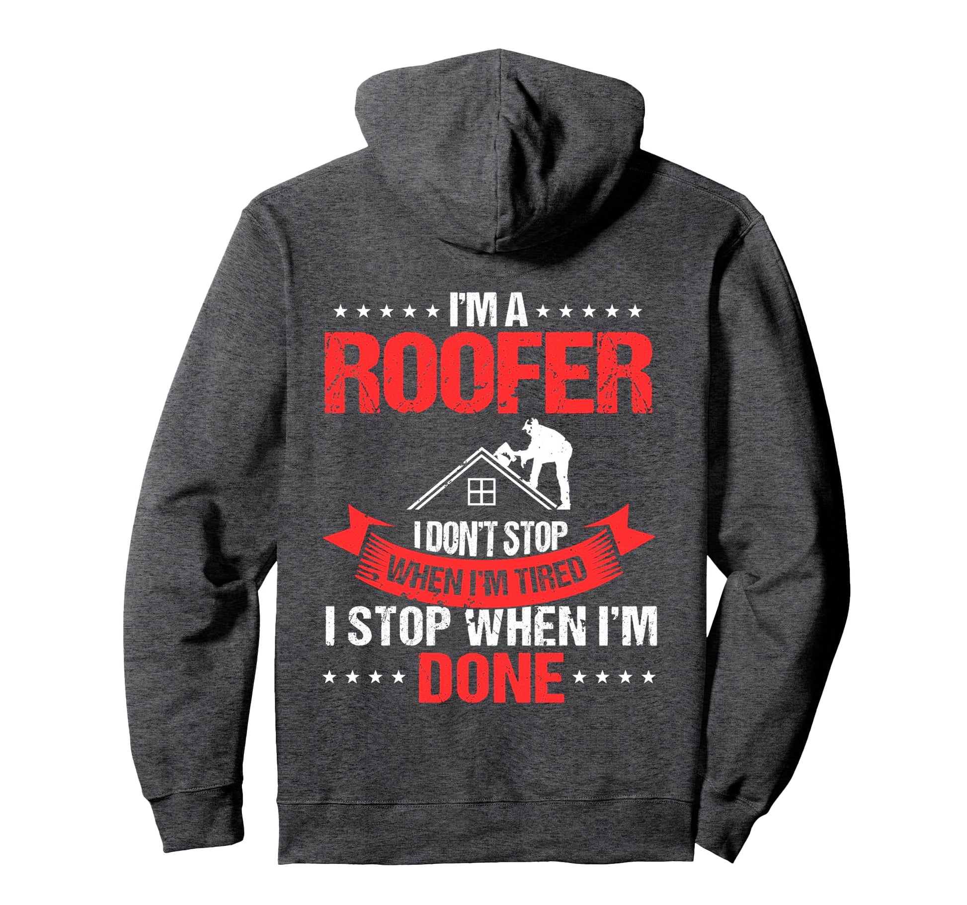 Roofer Gifts Roofing Back Hoodie - Custom Art Print Unisex - T-Shirt, Sweatshirt, Hoodie