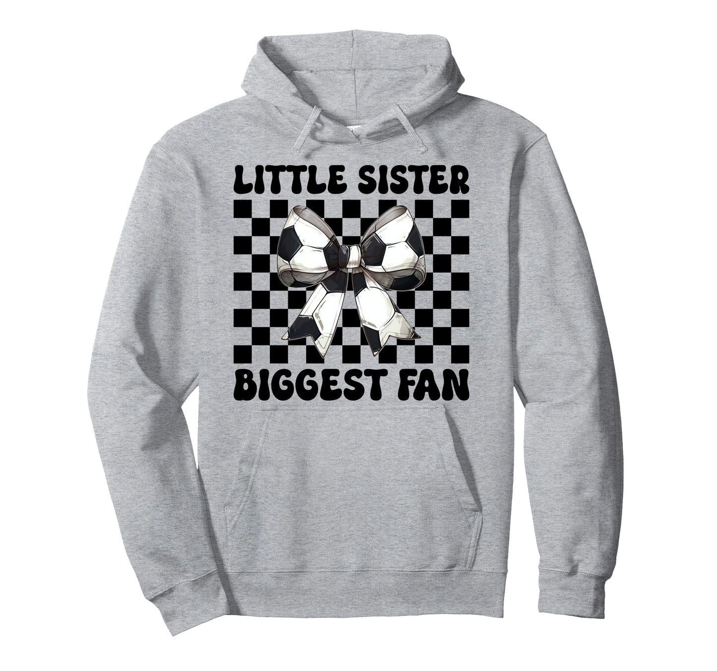 Little Sister Biggest Fan Soccer Sister Hoodie - Minimalist Print Unisex - T-Shirt, Sweatshirt, Hoodie