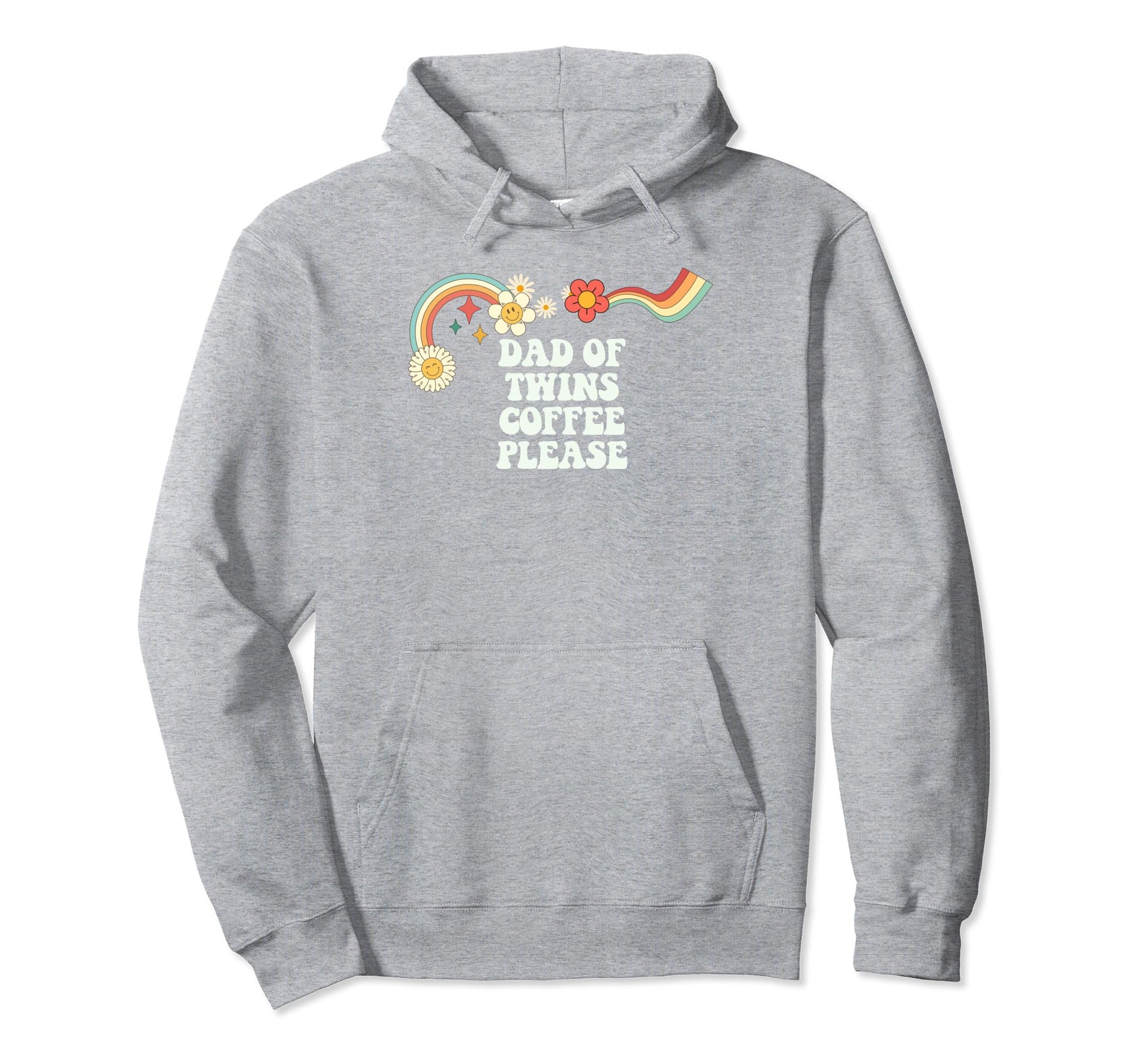 Groovy Funny Dad Twins Coffee Please Hoodie - Novelty Apparel Men Women - T-Shirt, Sweatshirt, Hoodie