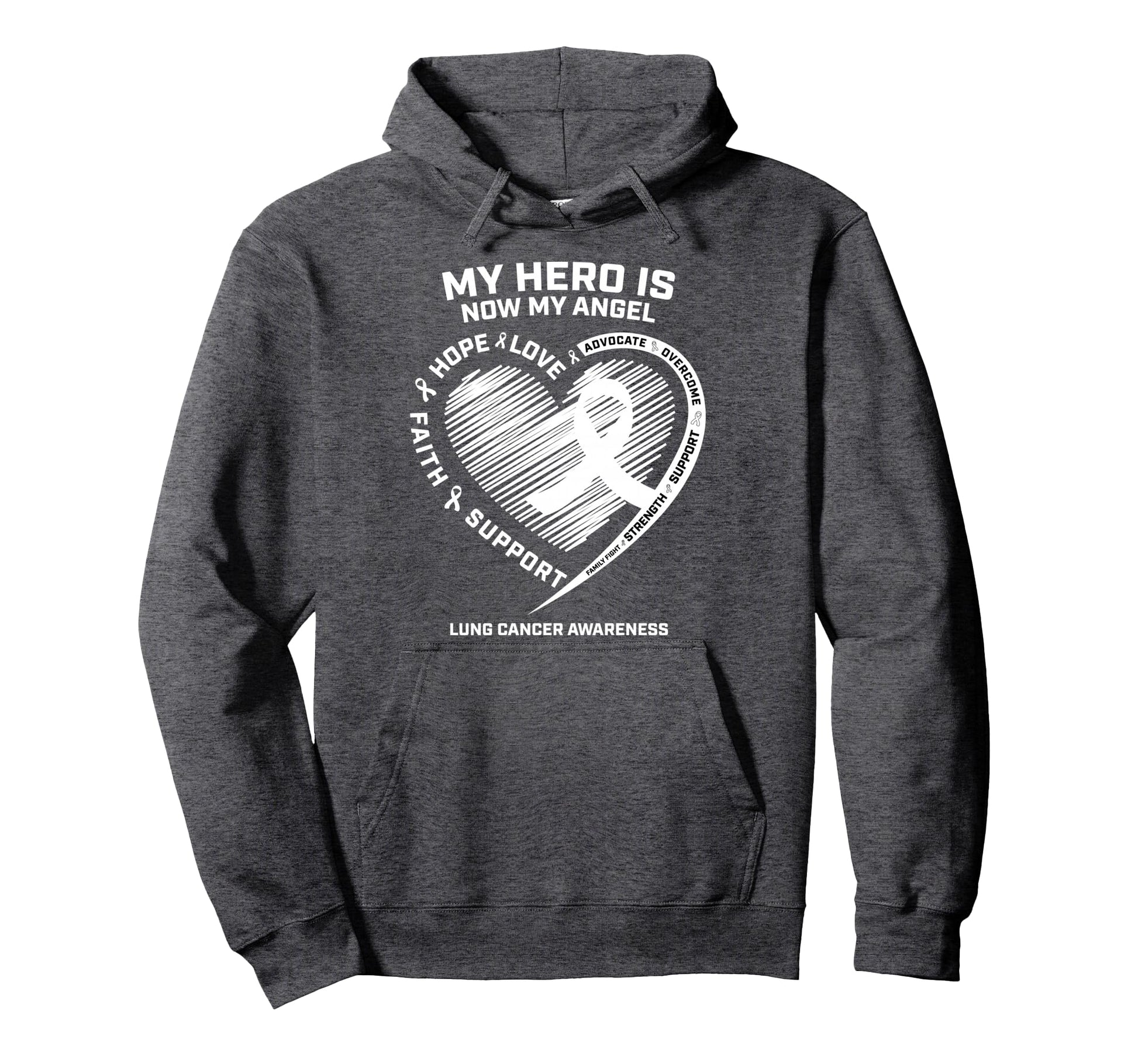 Wings Ribbon My Hero Is Now My Hoodie - Casual Everyday Wear for Adults - T-Shirt, Sweatshirt, Hoodie