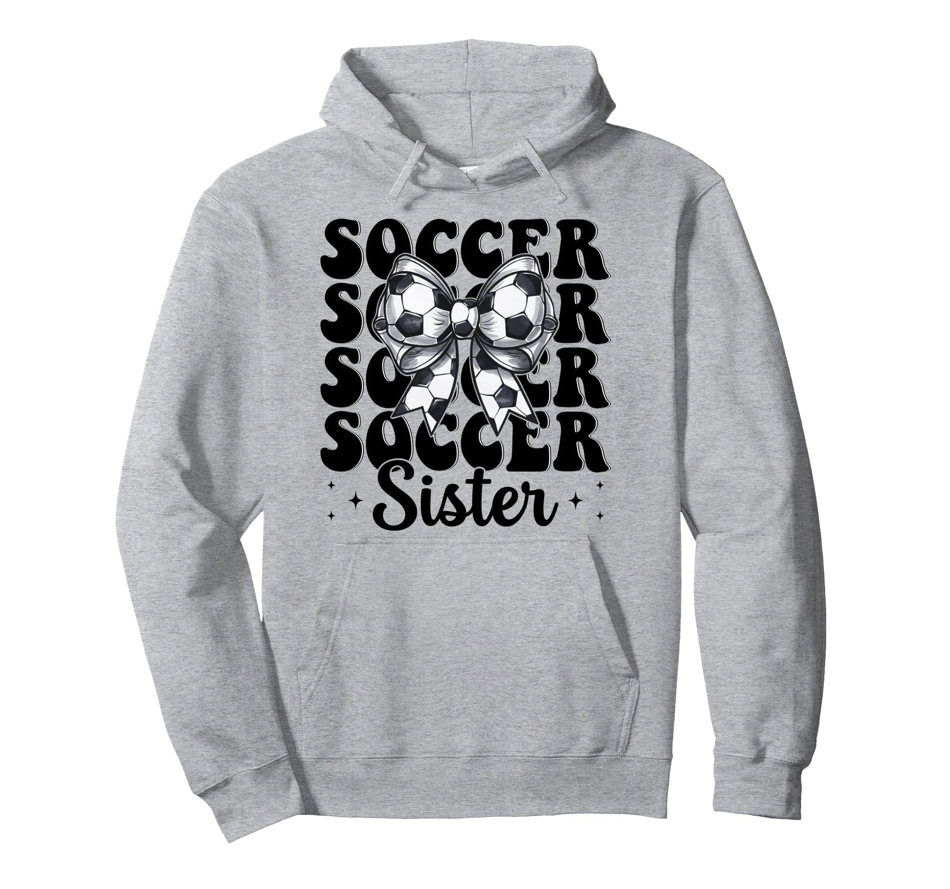 Soccer Sister Soccer Coquette Bow Hoodie - Unique Graphic for Adults - T-Shirt, Sweatshirt, Hoodie