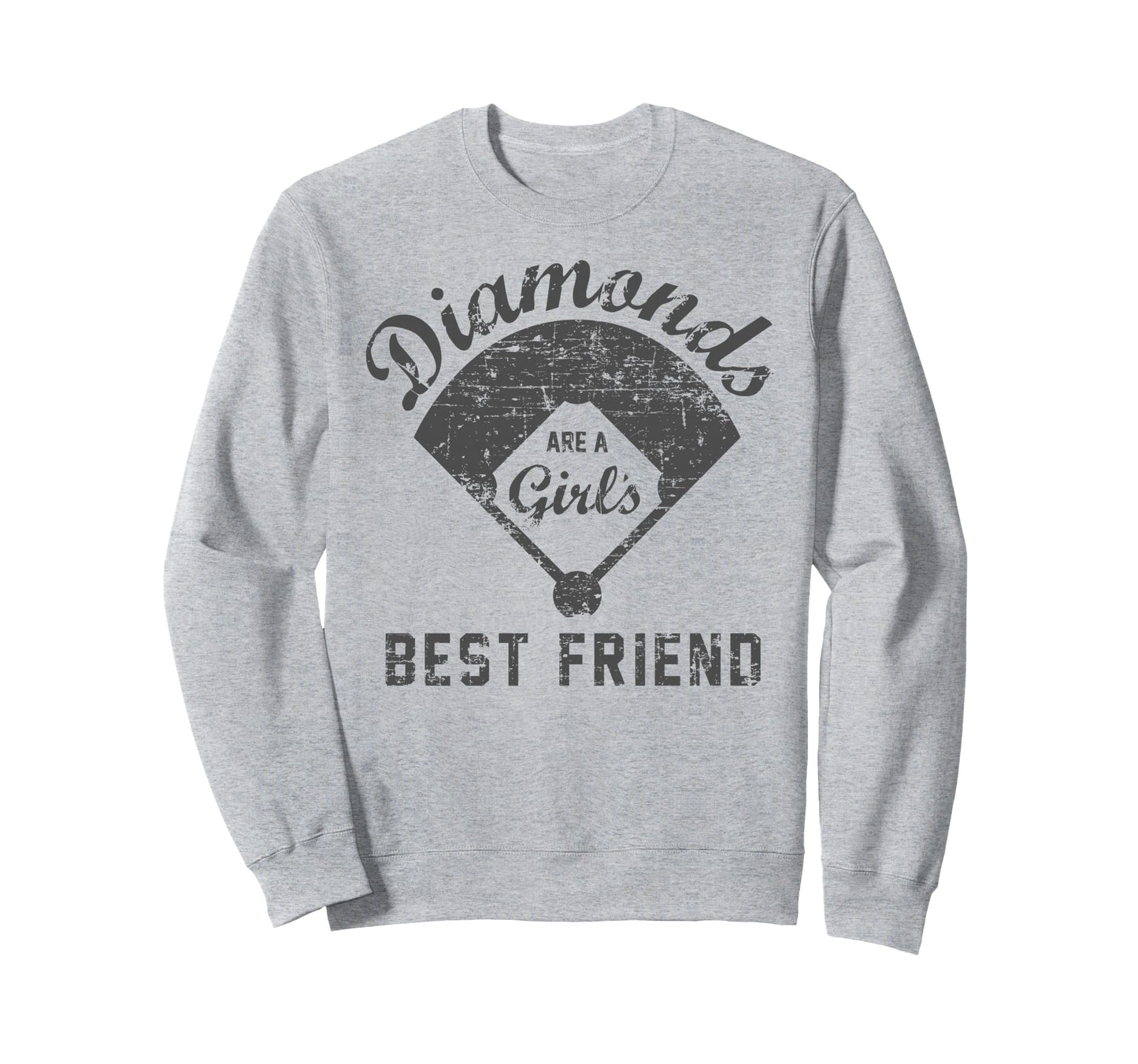 Diamonds Are Best Friend Softball Sweatshirt - Trendy Graphic Men Women - T-Shirt, Sweatshirt, Hoodie