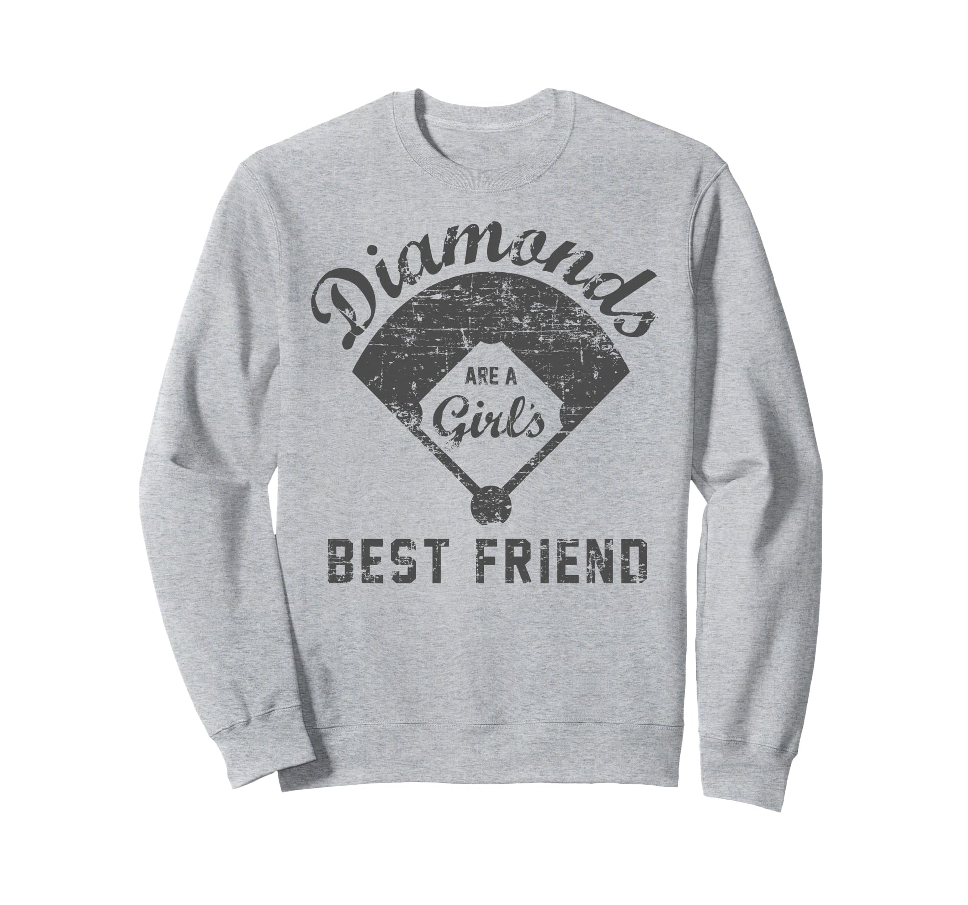 Diamonds Are Best Friend Softball Sweatshirt - Trendy Graphic Men Women - T-Shirt, Sweatshirt, Hoodie