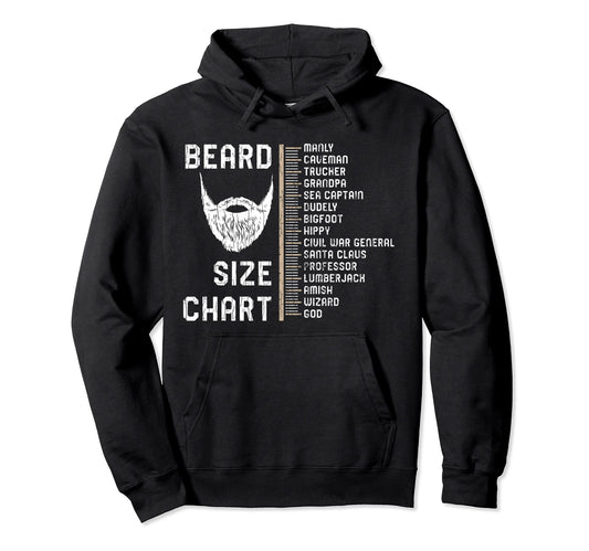 Beard Chart Funny Bearded Dad Hoodie - Minimalist Print Men Women - T-Shirt, Sweatshirt, Hoodie