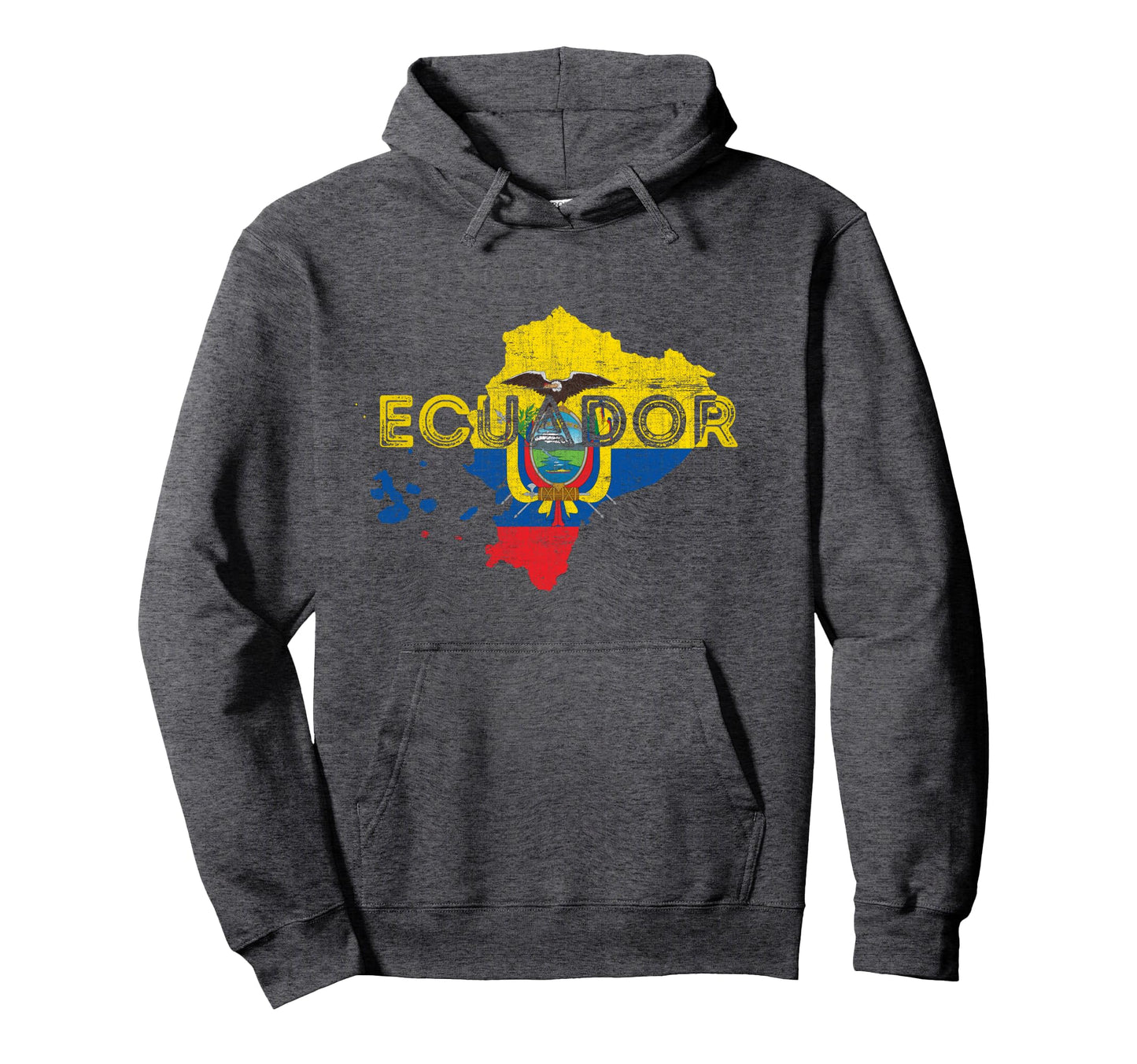 Ecuadorian Map And Flag Souvenir Hoodie - Fun Novelty Design for Adults - T-Shirt, Sweatshirt, Hoodie