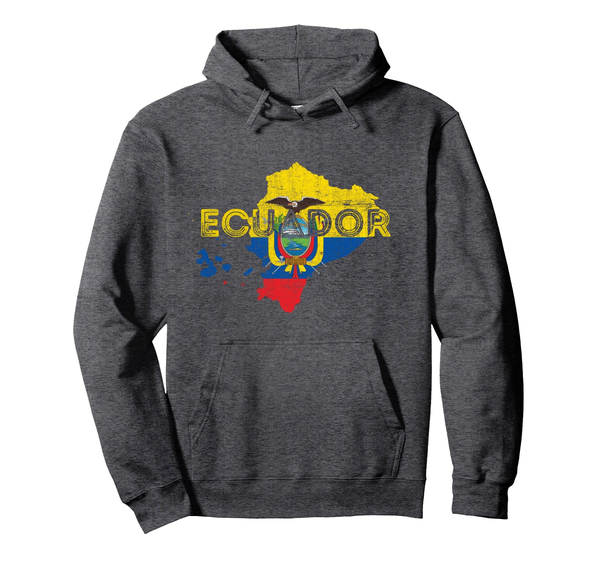 Ecuadorian Map And Flag Souvenir Hoodie - Fun Novelty Design for Adults - T-Shirt, Sweatshirt, Hoodie