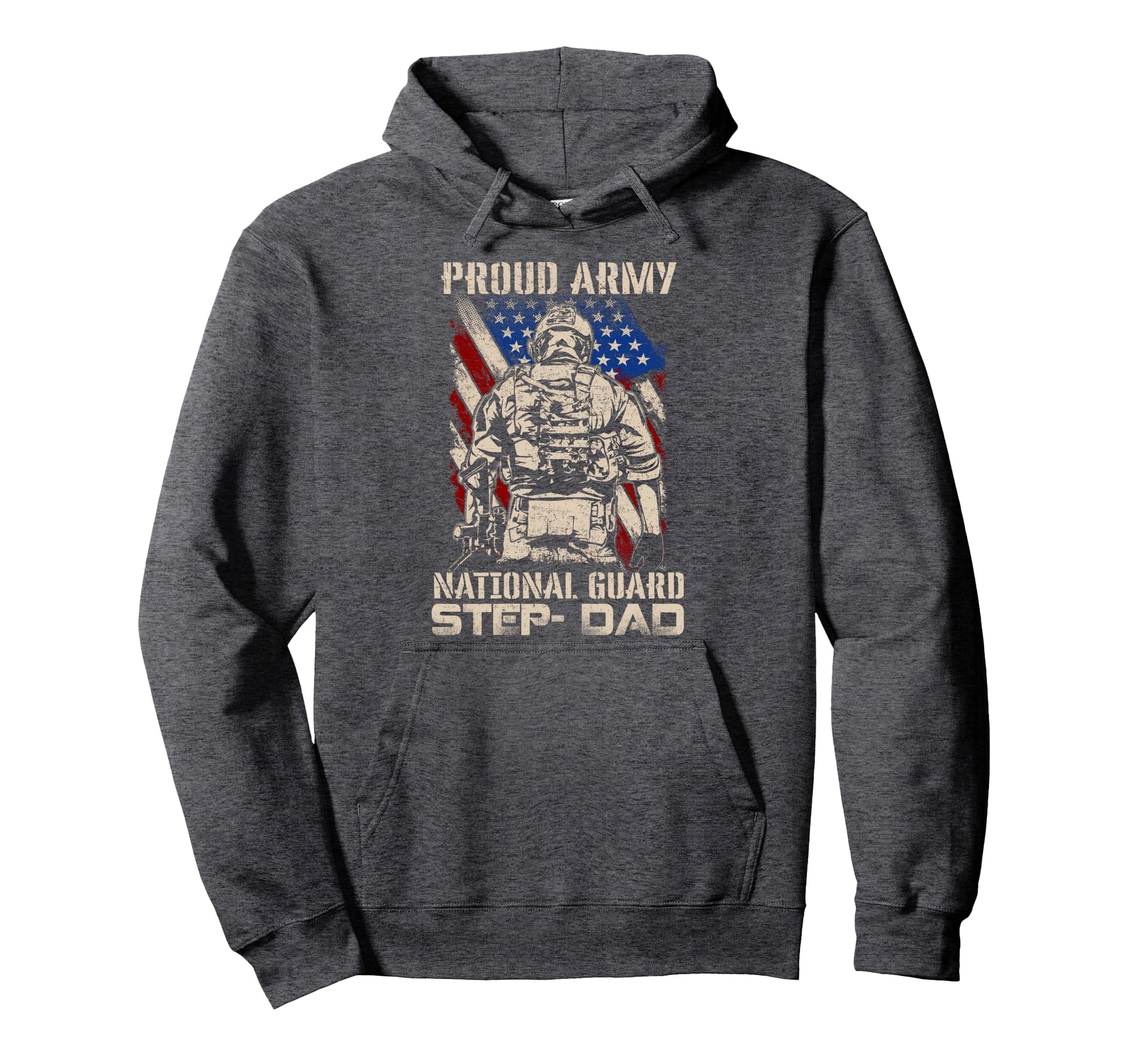 Proud Army National Guard Step Dad Hoodie - Novelty Apparel for Adults - T-Shirt, Sweatshirt, Hoodie