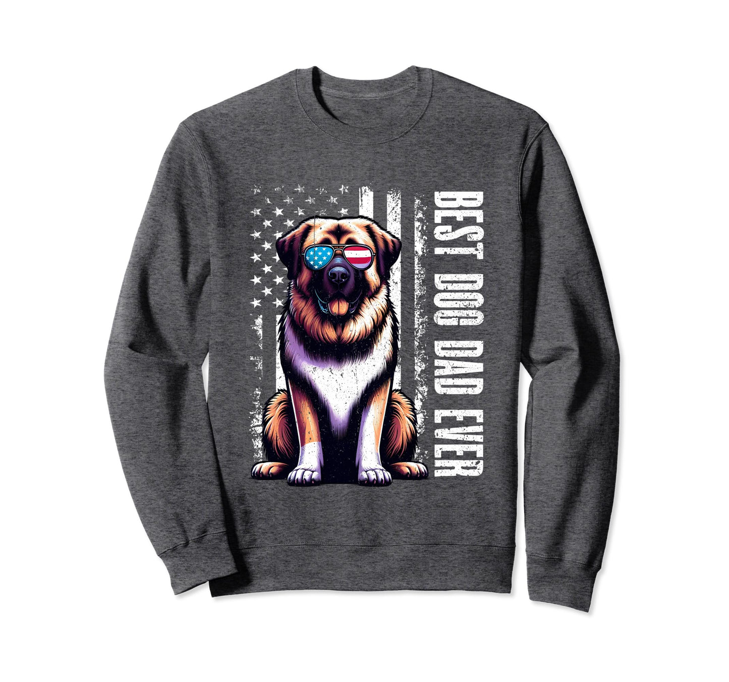 Best Dog Dad Ever Usa Us Flag Sweatshirt - Aesthetic Graphic Unisex - T-Shirt, Sweatshirt, Hoodie
