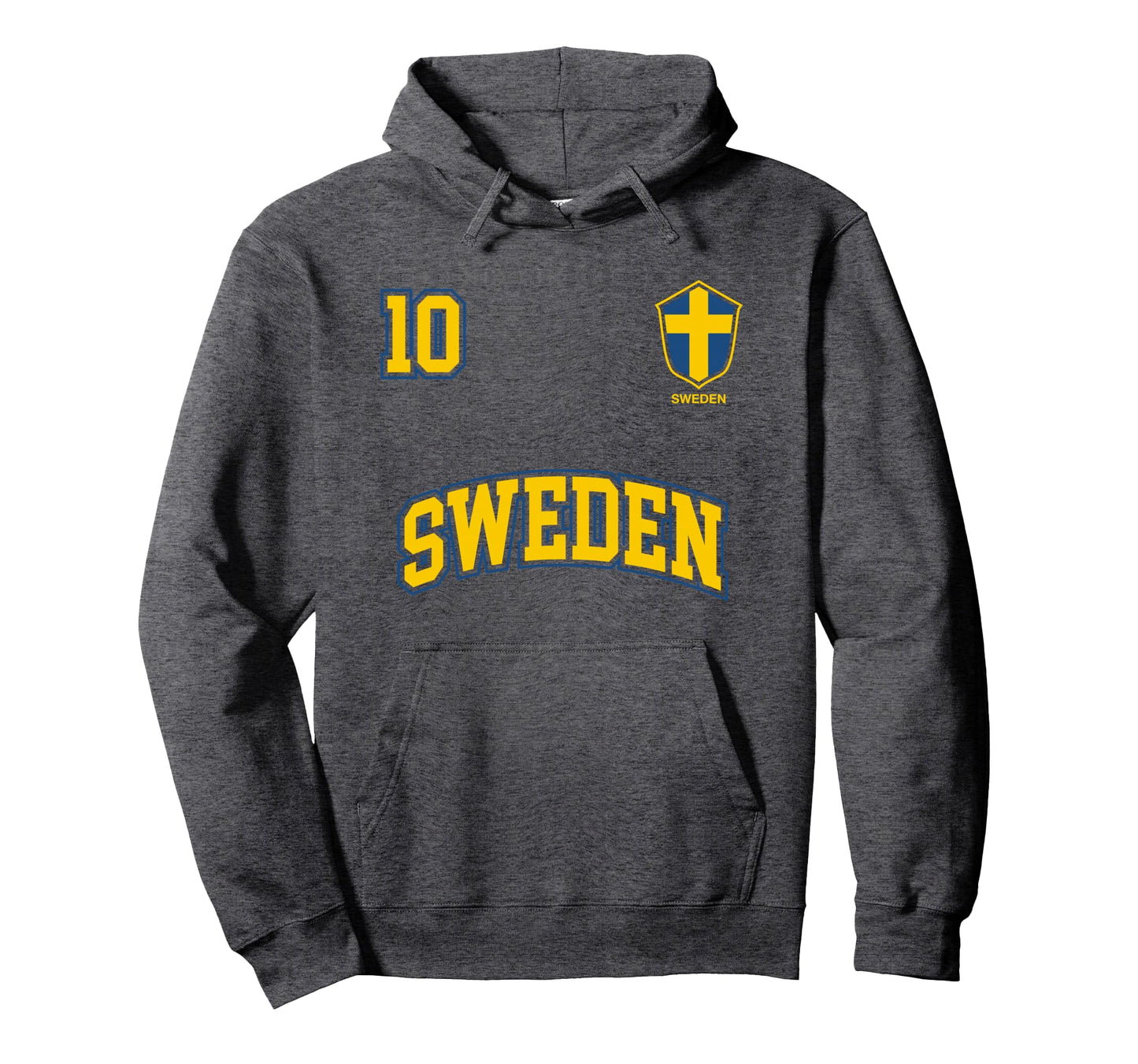 Sweden Team No 10 Sports Swedish Flag Hoodie - Custom Art Print Unisex - T-Shirt, Sweatshirt, Hoodie