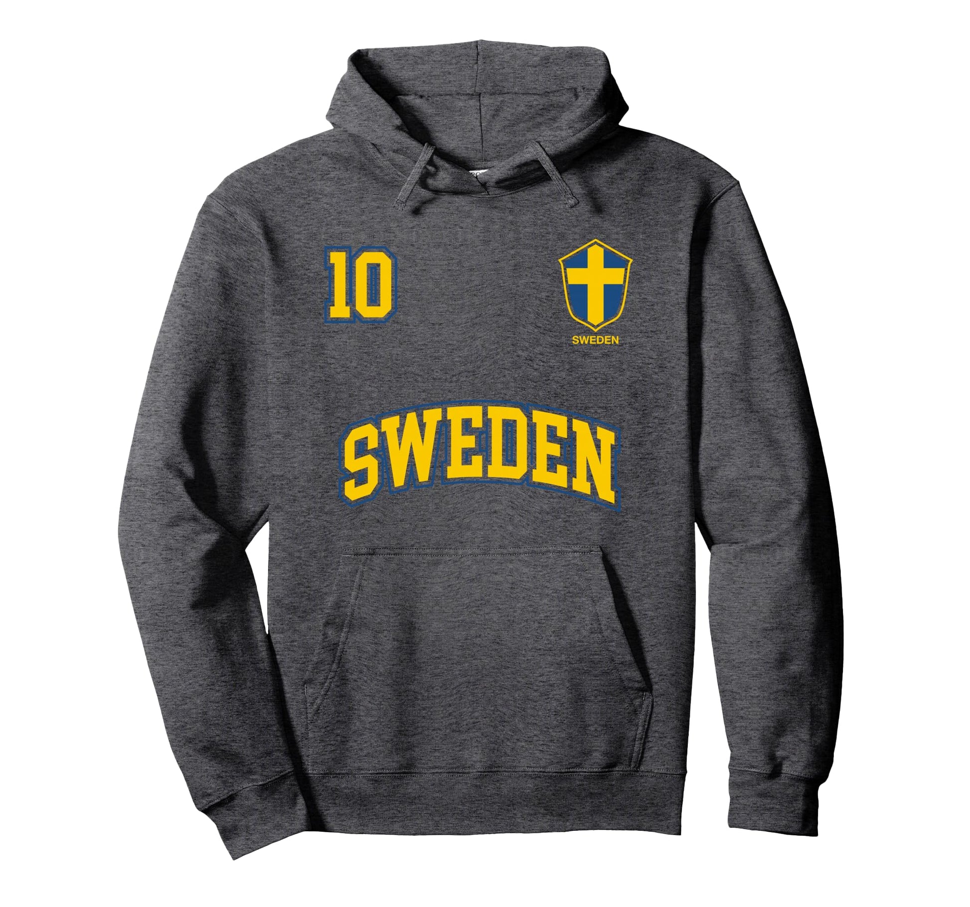 Sweden Team No 10 Sports Swedish Flag Hoodie - Custom Art Print Unisex - T-Shirt, Sweatshirt, Hoodie