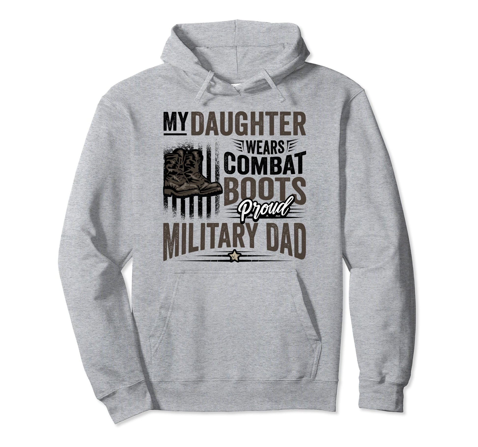 Daughter Wears Combat Boots Proud Hoodie - Minimalist Print for Adults - T-Shirt, Sweatshirt, Hoodie
