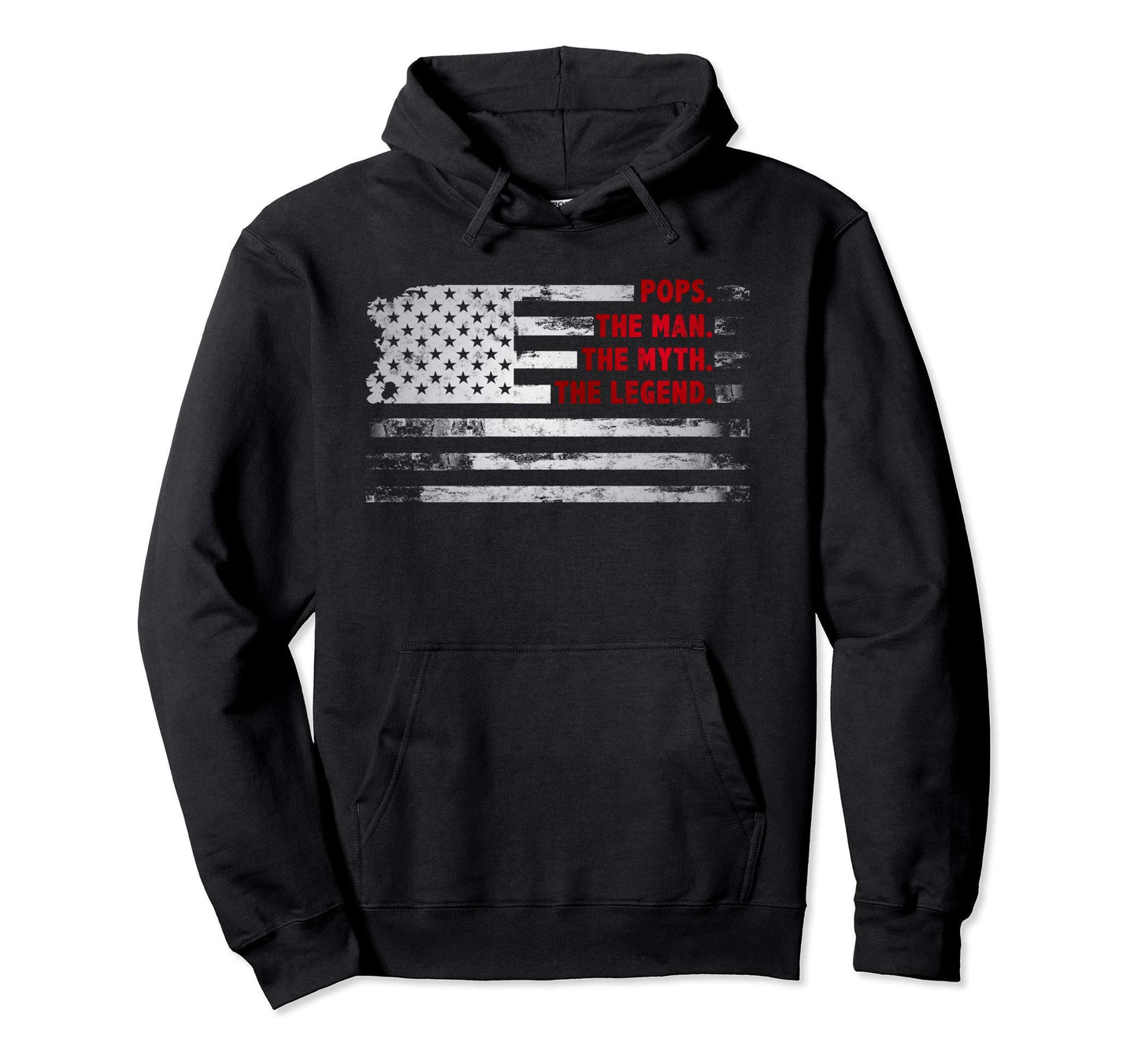 Pops Myth Legend American Usa Flag Hoodie - Custom Art Print Men Women - T-Shirt, Sweatshirt, Hoodie