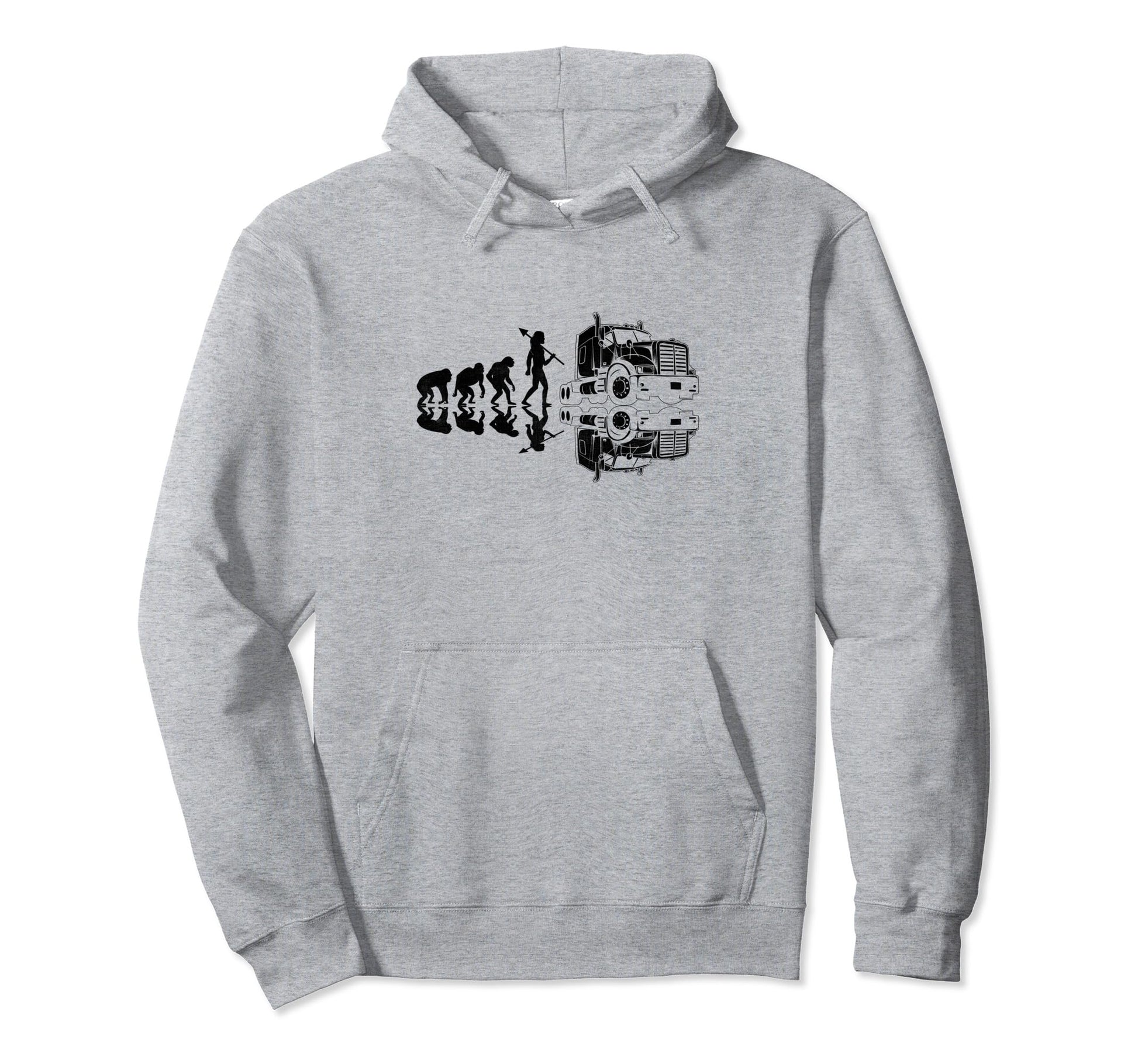 Trucker Evolution Driving Dad Trucker Hoodie - Novelty Apparel for Adults - T-Shirt, Sweatshirt, Hoodie