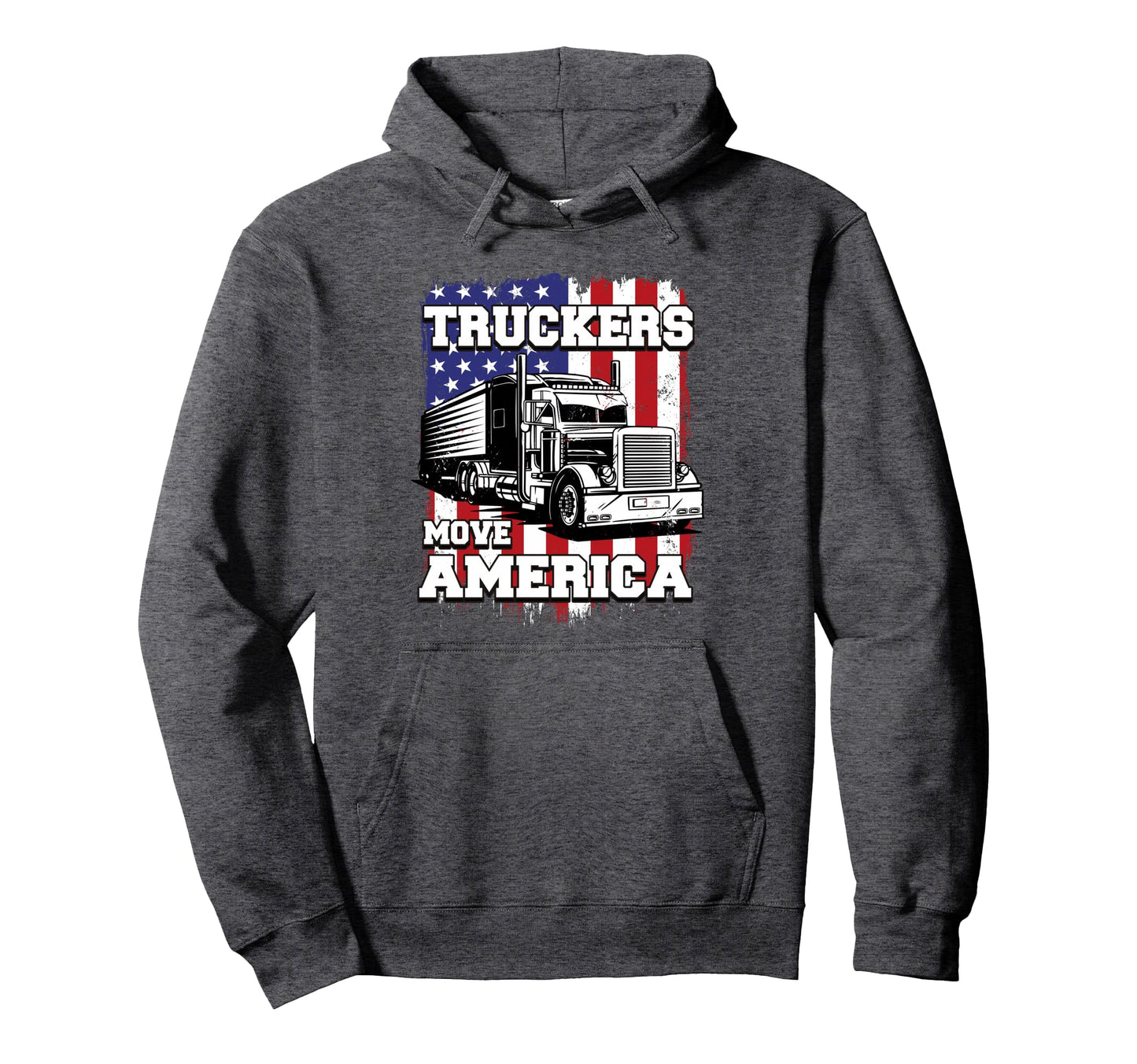 Semi Truck Driver Us American Flag 18 Hoodie - Custom Art Print for Adults - T-Shirt, Sweatshirt, Hoodie