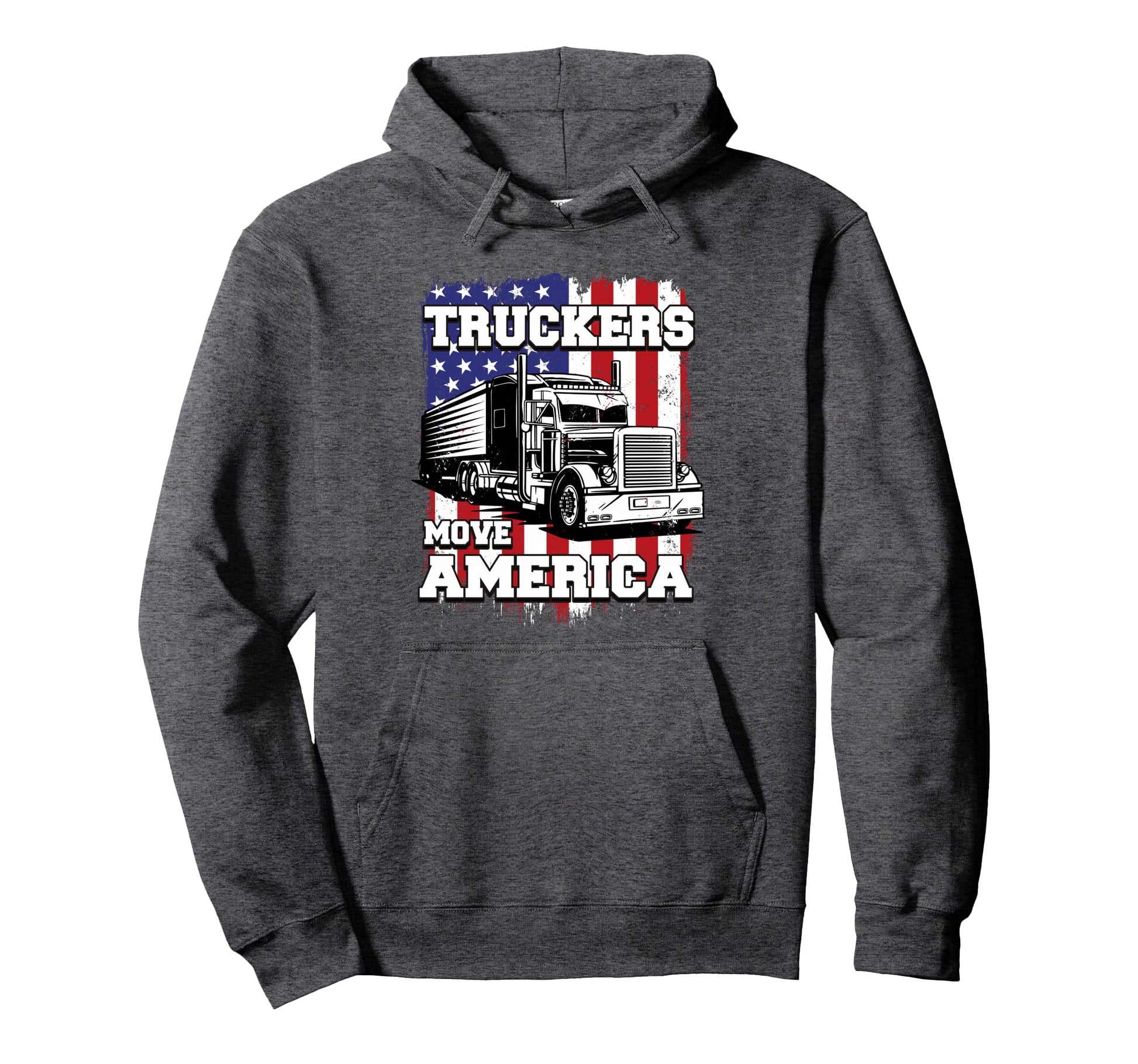 Semi Truck Driver Us American Flag 18 Hoodie - Custom Art Print for Adults - T-Shirt, Sweatshirt, Hoodie