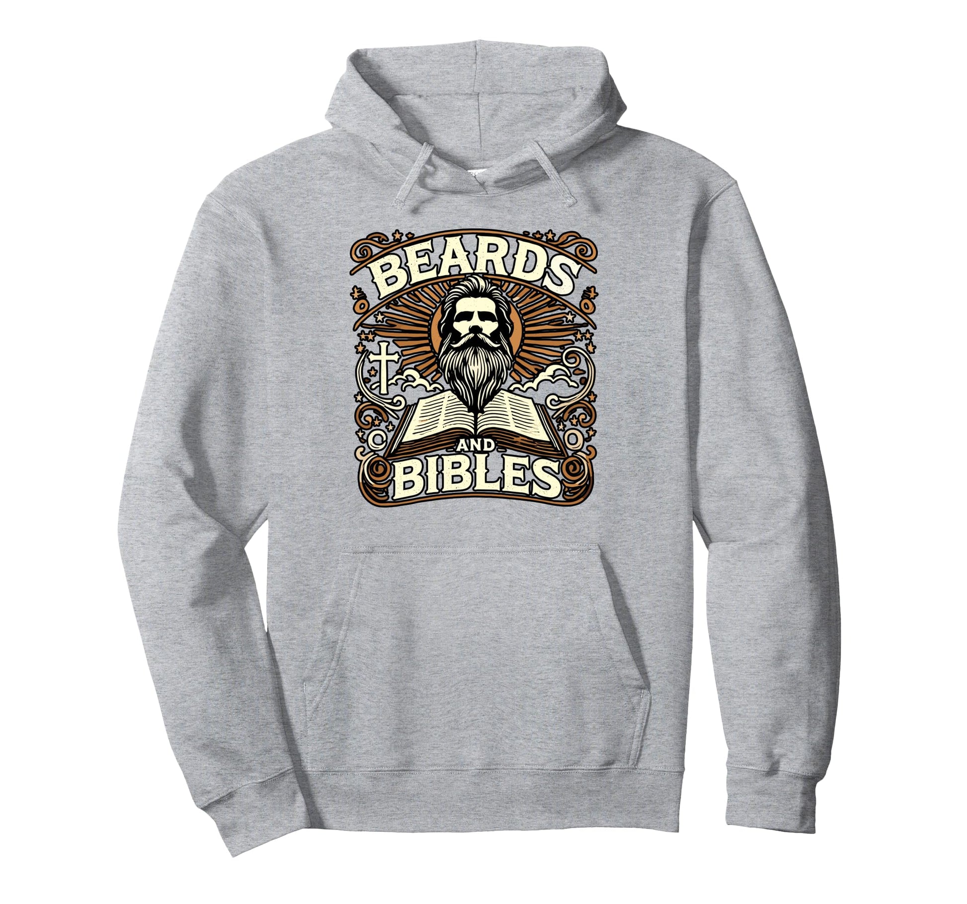 Beards And Bibles Bearded Religious Hoodie - Minimalist Print Unisex - T-Shirt, Sweatshirt, Hoodie