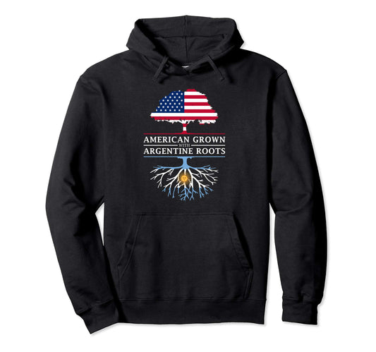 American Grown Argentine Roots Hoodie - Casual Everyday Wear Men Women - T-Shirt, Sweatshirt, Hoodie