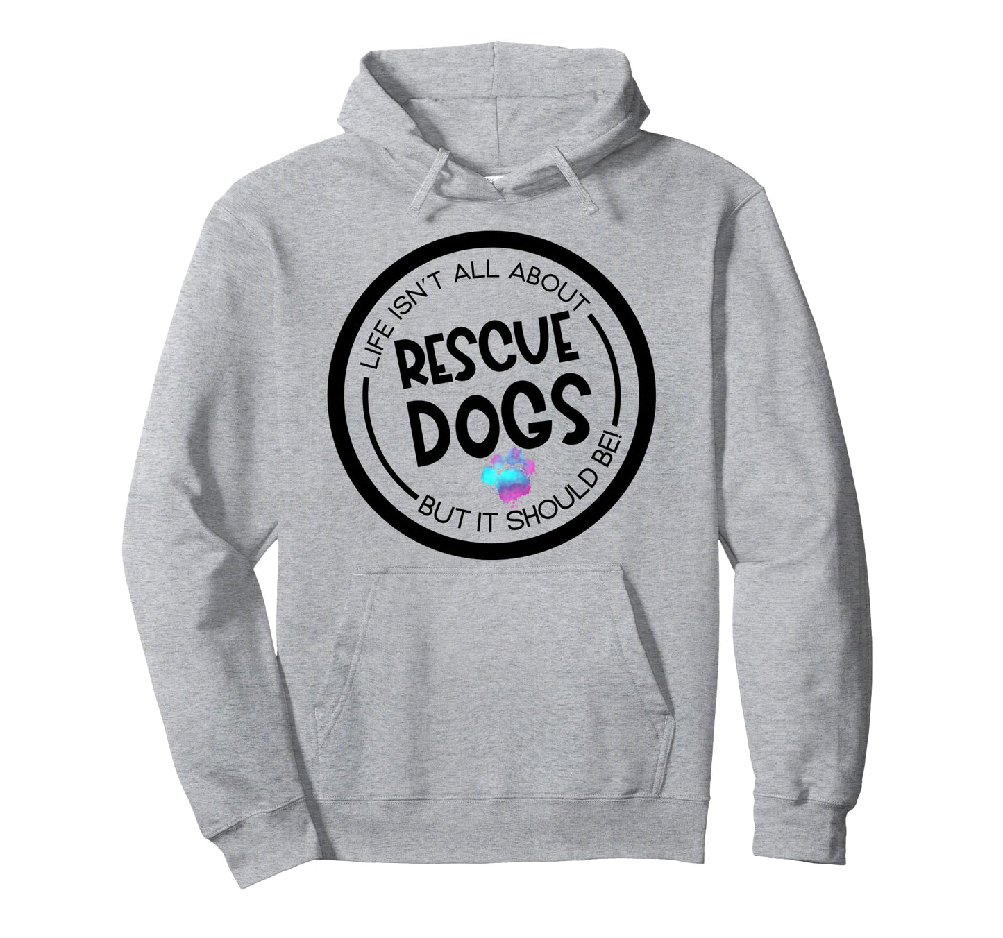 Rescued Dog Paw Animal Shelter Worker Hoodie - Minimalist Print for Adults - T-Shirt, Sweatshirt, Hoodie