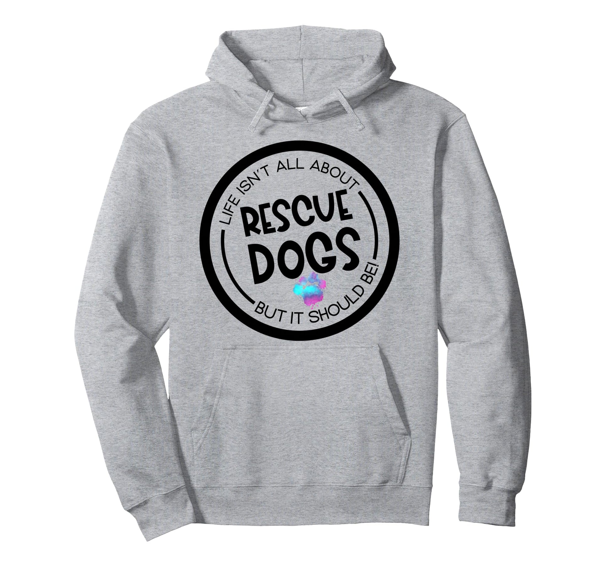Rescued Dog Paw Animal Shelter Worker Hoodie - Minimalist Print for Adults - T-Shirt, Sweatshirt, Hoodie