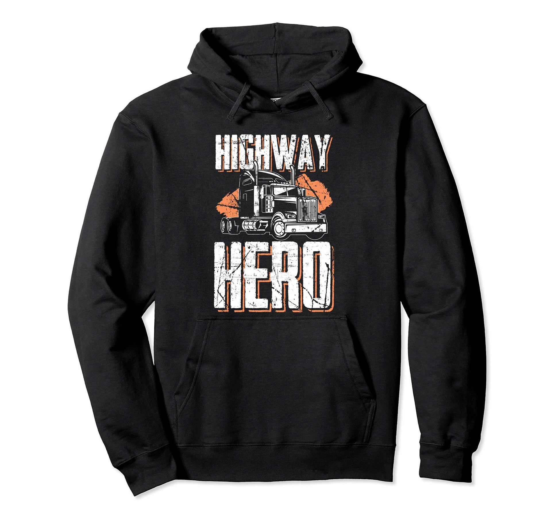 Highway Hero Trucking Dad Truck Driver Hoodie - Novelty Apparel for Adults - T-Shirt, Sweatshirt, Hoodie
