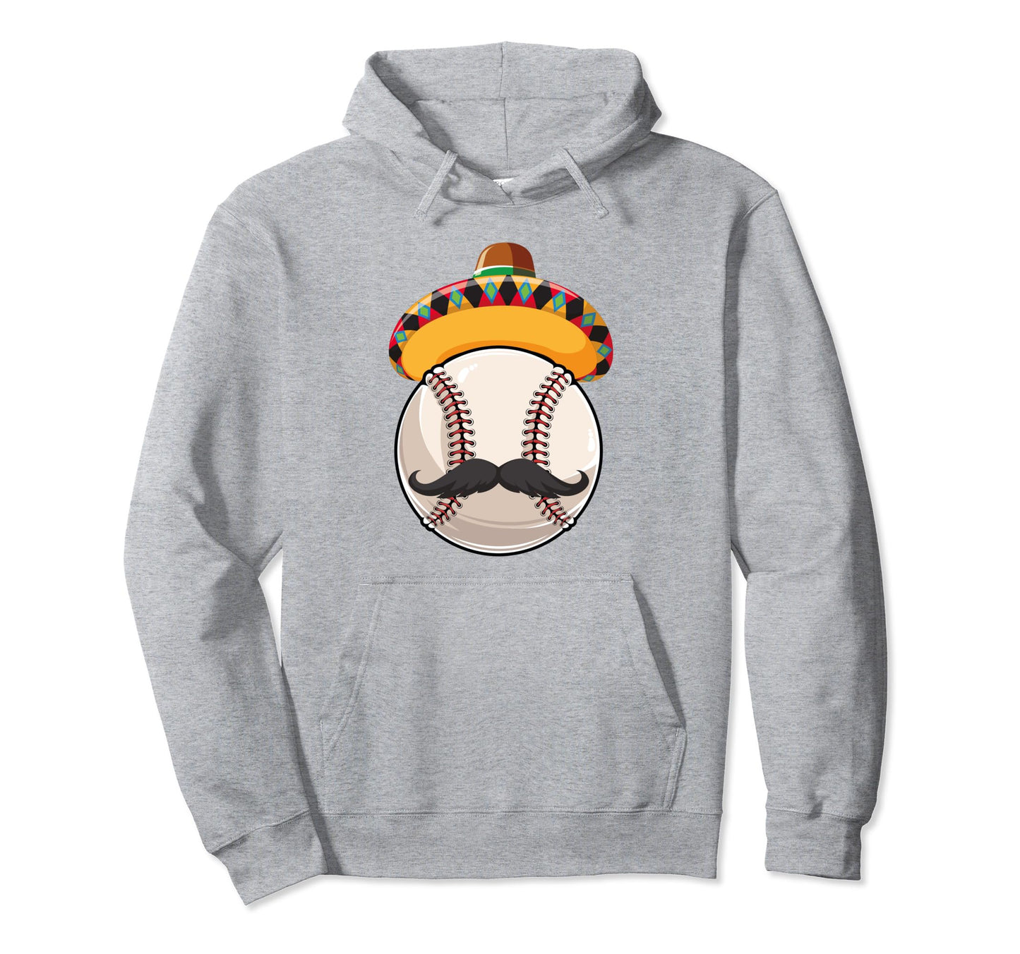 Funny Mexican Baseball Lover Mustache Hoodie - Trendy Graphic Men Women - T-Shirt, Sweatshirt, Hoodie
