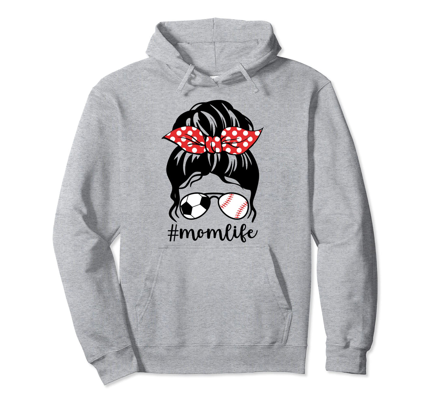 Classy Mom Life Baseball Messy Bun Hoodie - Unique Graphic Men Women - T-Shirt, Sweatshirt, Hoodie