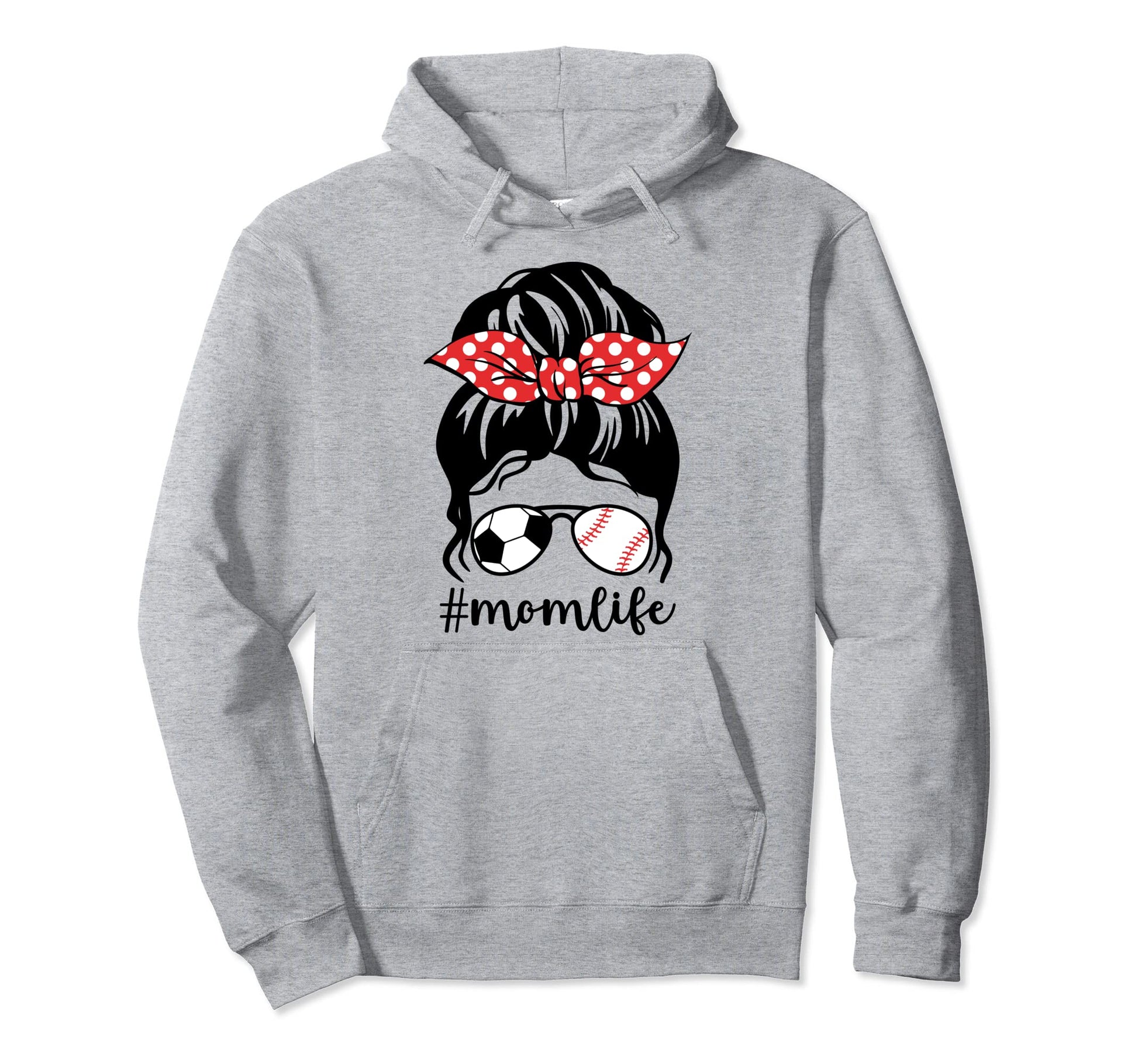 Classy Mom Life Baseball Messy Bun Hoodie - Unique Graphic Men Women - T-Shirt, Sweatshirt, Hoodie