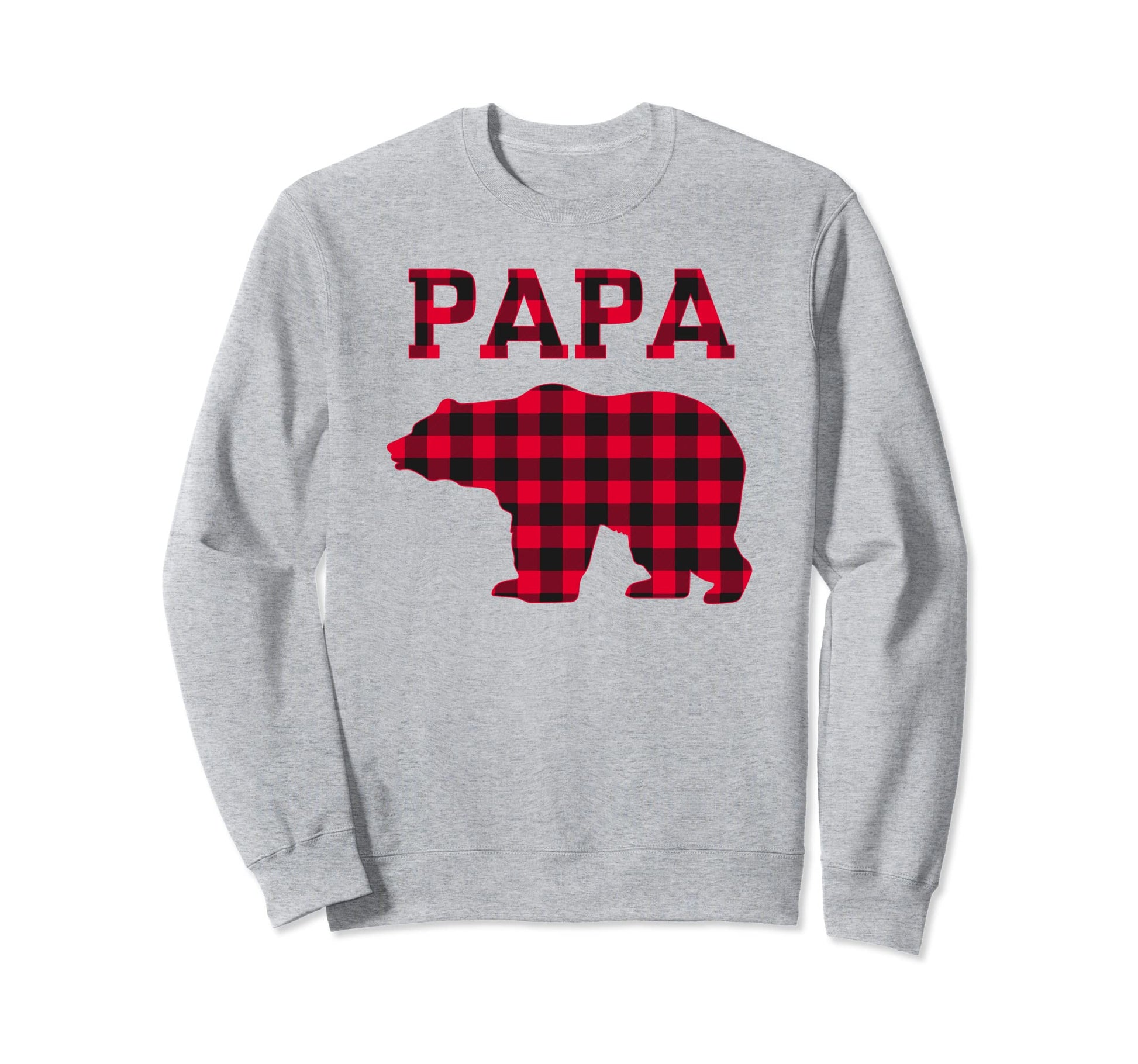 Red Plaid Papa Bear Buffalo Sweatshirt - Fun Novelty Design for Adults - T-Shirt, Sweatshirt, Hoodie