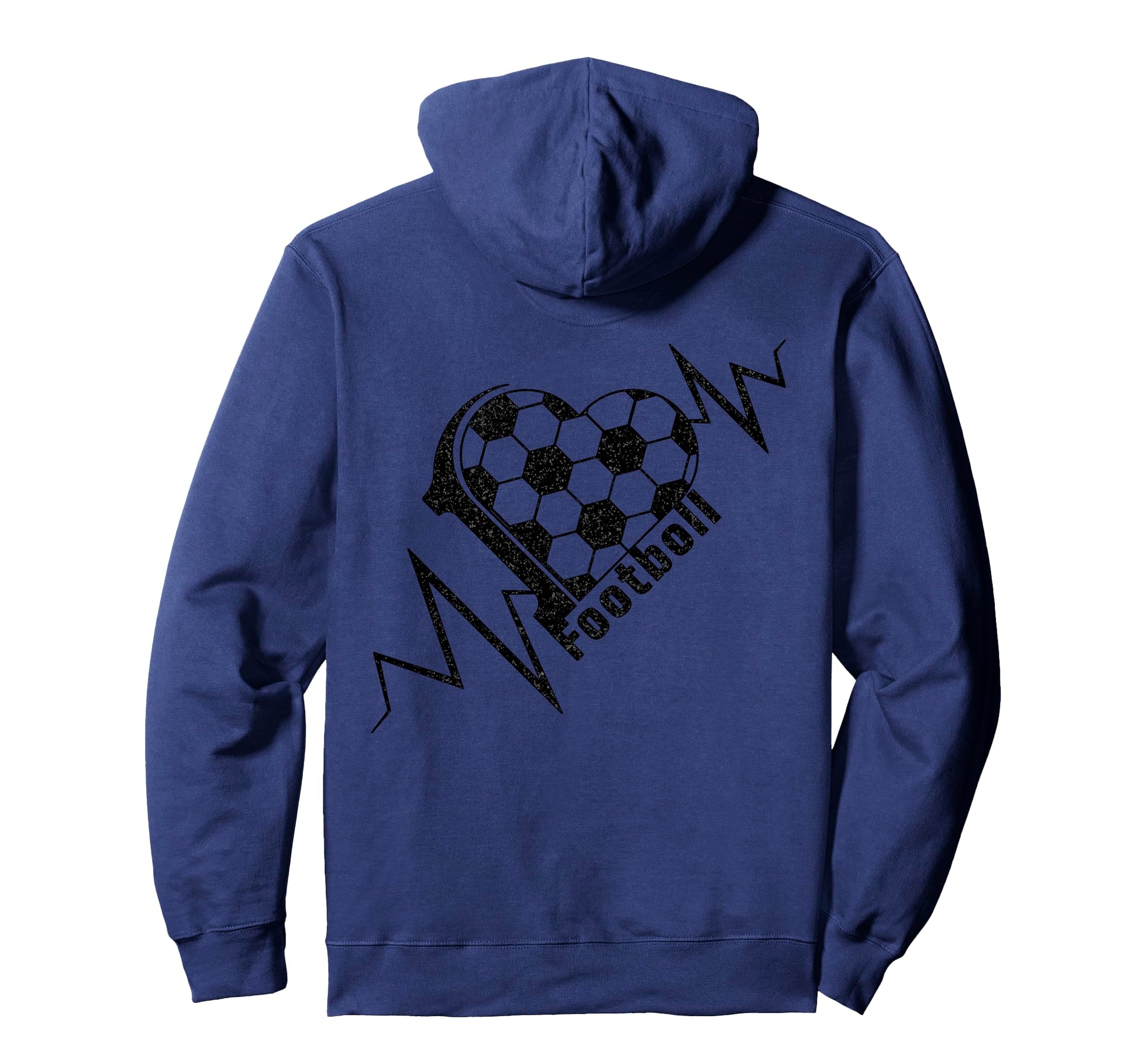 Love Football Heartbeat Soccer Pulse Hoodie - Aesthetic Graphic Men Women - T-Shirt, Sweatshirt, Hoodie