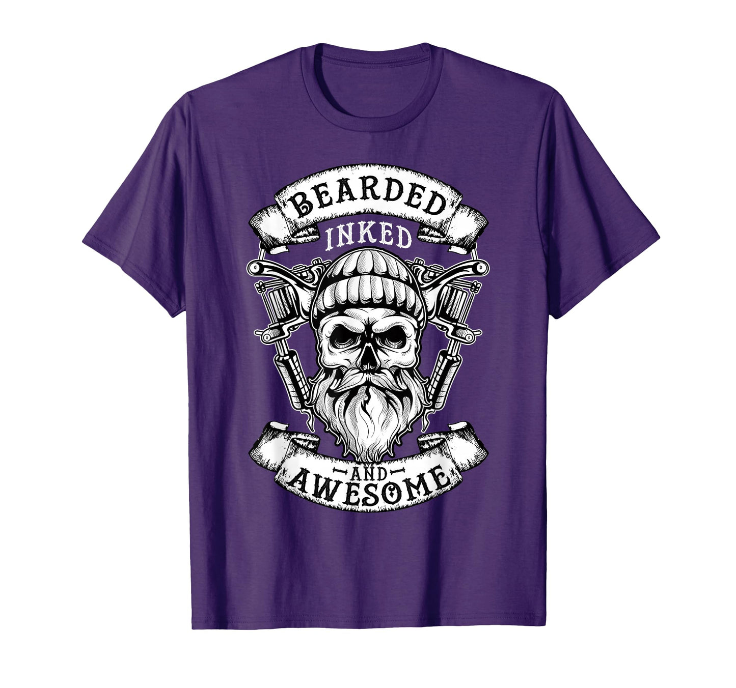 Bearded Inked And Awesome Badass Dad T-Shirt - Trendy Graphic Men Women - T-Shirt, Sweatshirt, Hoodie