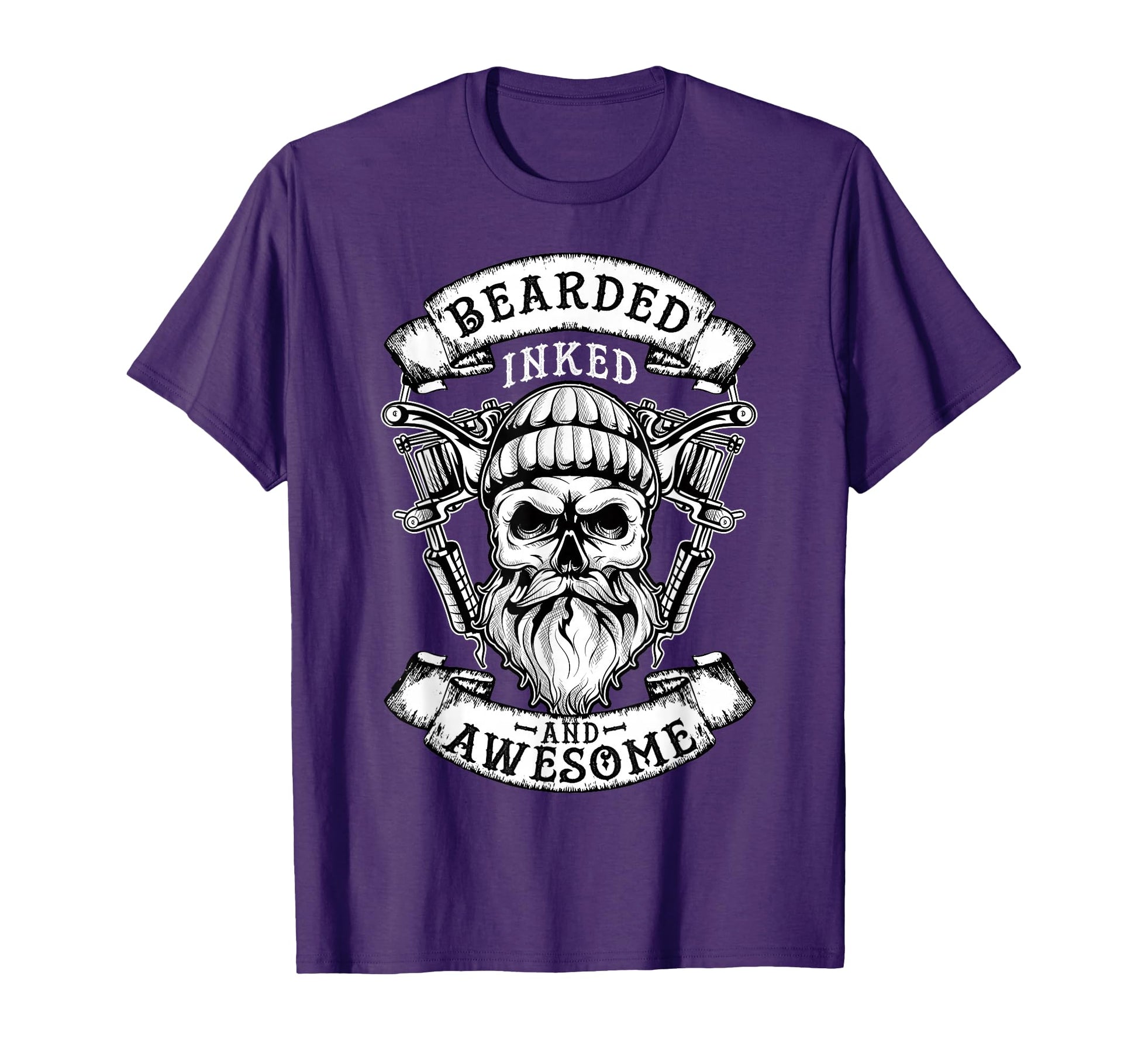 Bearded Inked And Awesome Badass Dad T-Shirt - Trendy Graphic Men Women - T-Shirt, Sweatshirt, Hoodie