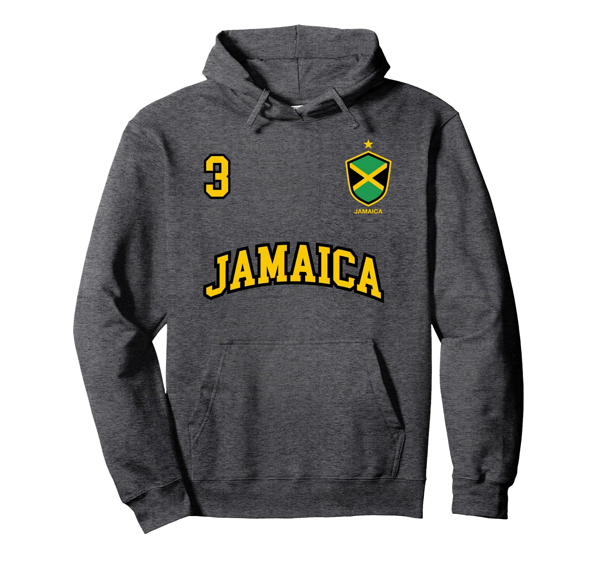 Jamaica Number 3 Soccer Team Hoodie - Casual Everyday Wear Men Women - T-Shirt, Sweatshirt, Hoodie
