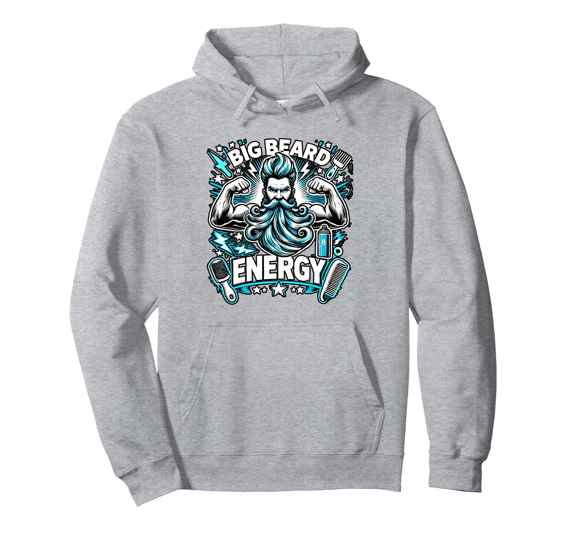 Big Beard Energy Funny Bearded Dad Daddy Hoodie - Trendy Graphic Men Women - T-Shirt, Sweatshirt, Hoodie